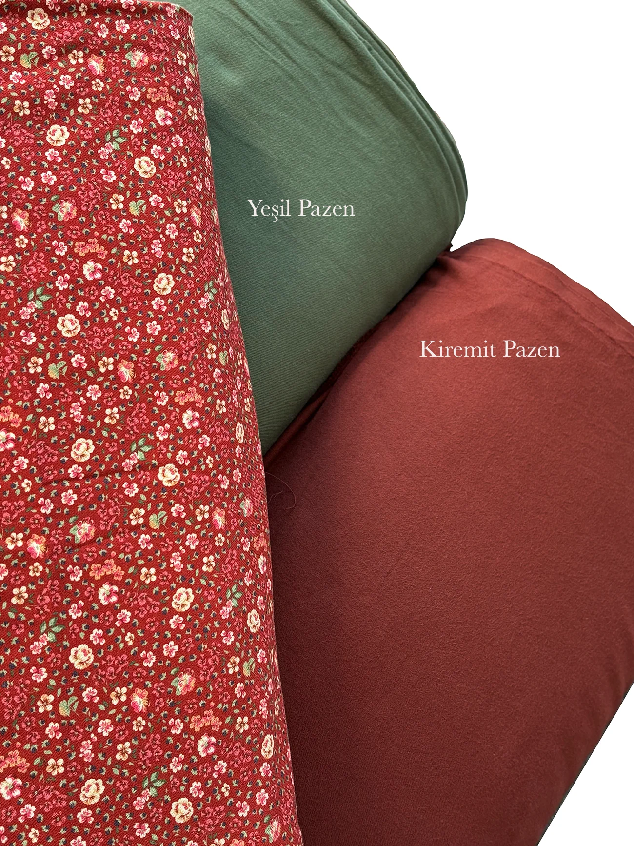 %100 Pamuk Flanel Pazen Kumaş Çıtır Çiçek Kiremit