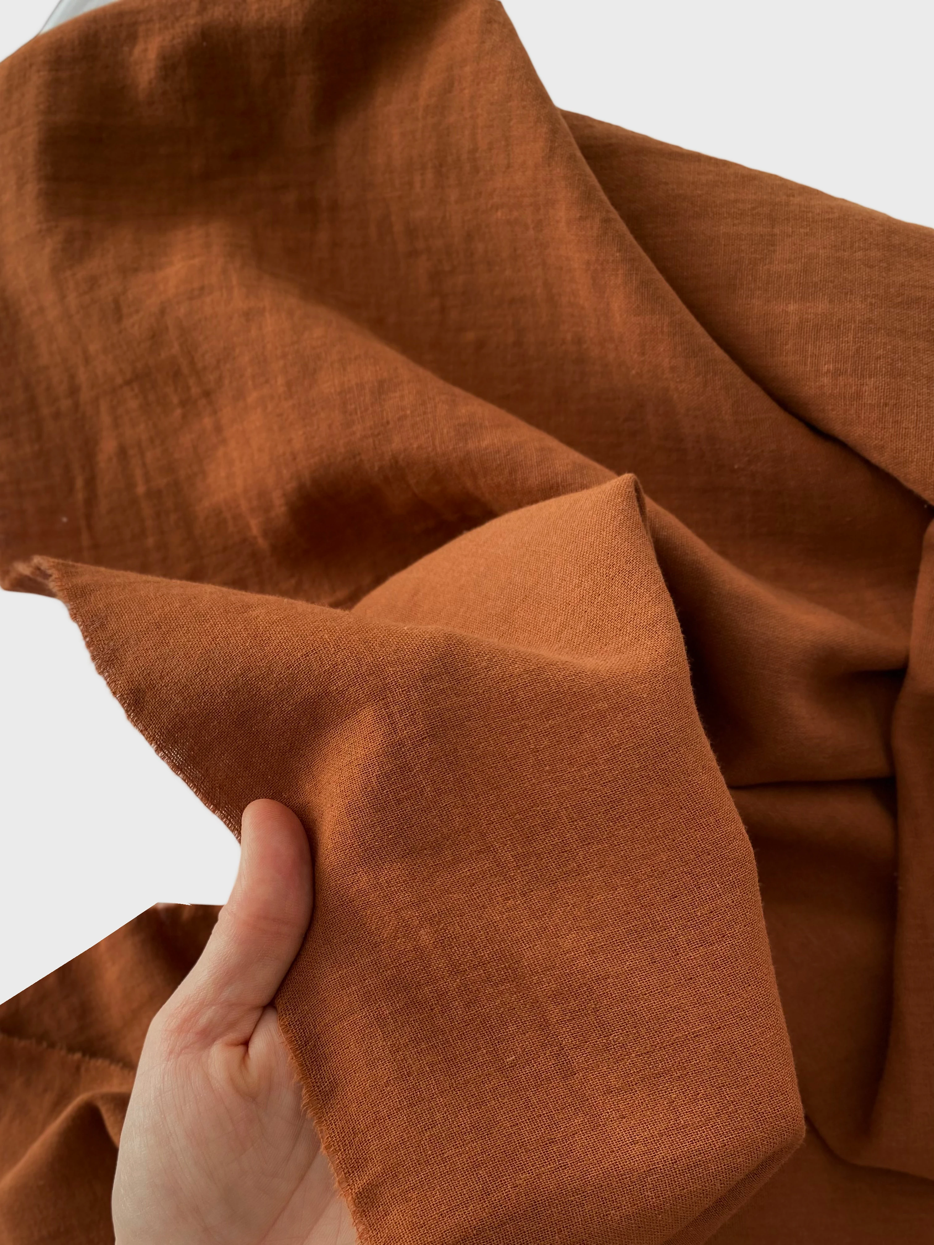 %100 Pamuk Müslin Kumaş Kiremit SON 80 cm