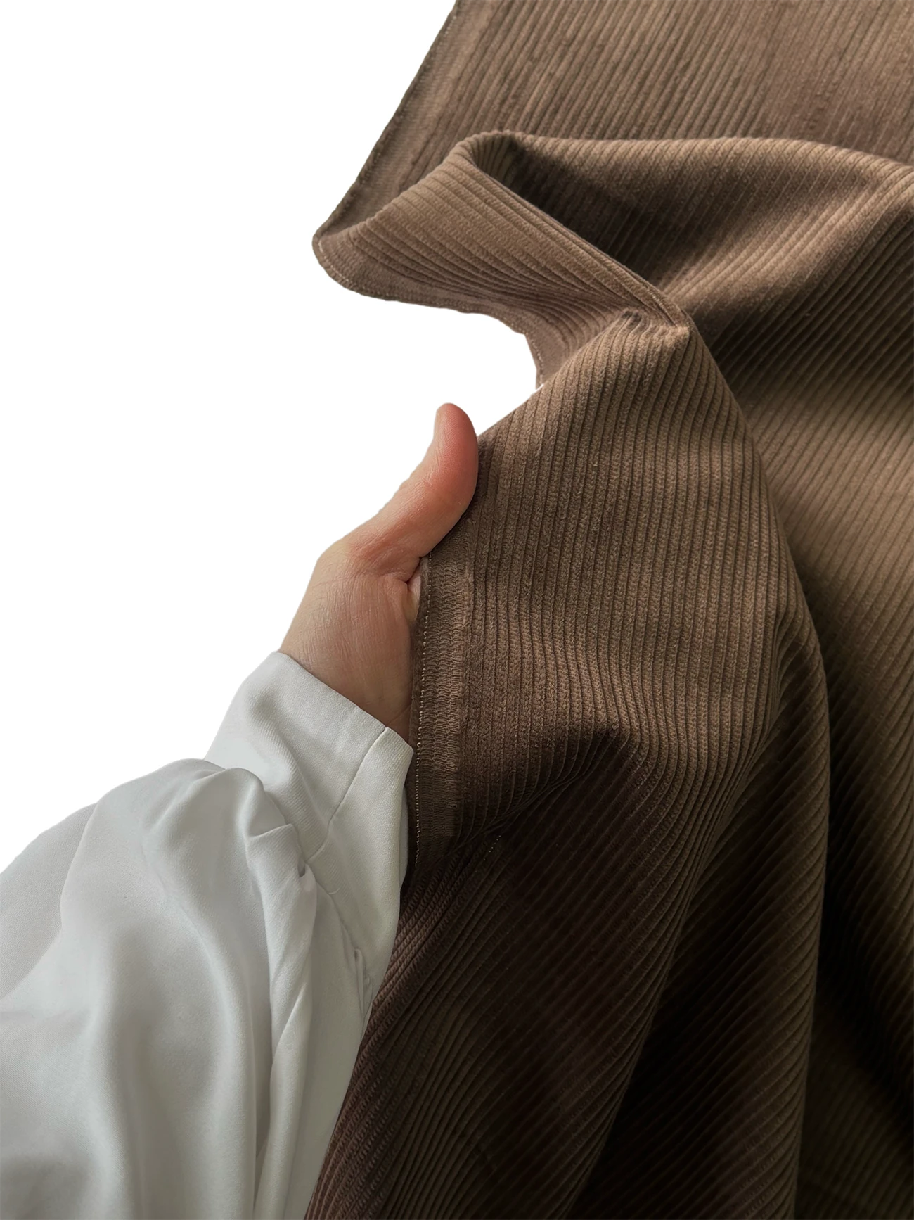  %100 Pamuk Fitilli Kadife Kumaş Ceviz Kahvesi 