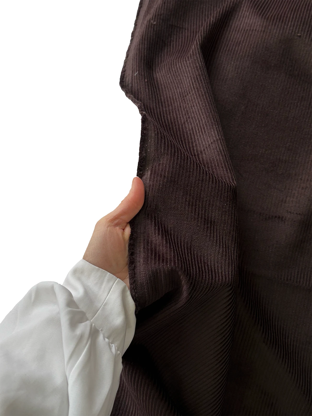 Pamuk - Likra Fitilli Kadife Kumaş Acı Kahve 