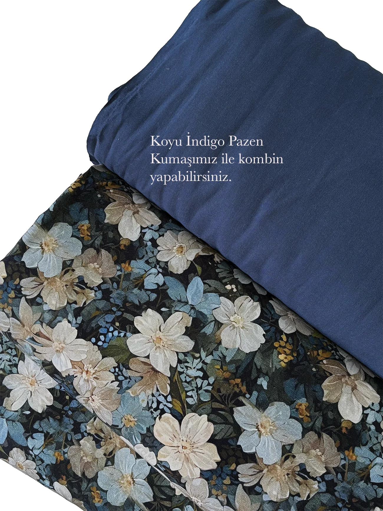 %100 Pamuk Flanel Pazen Kumaş Çiçek Desen 