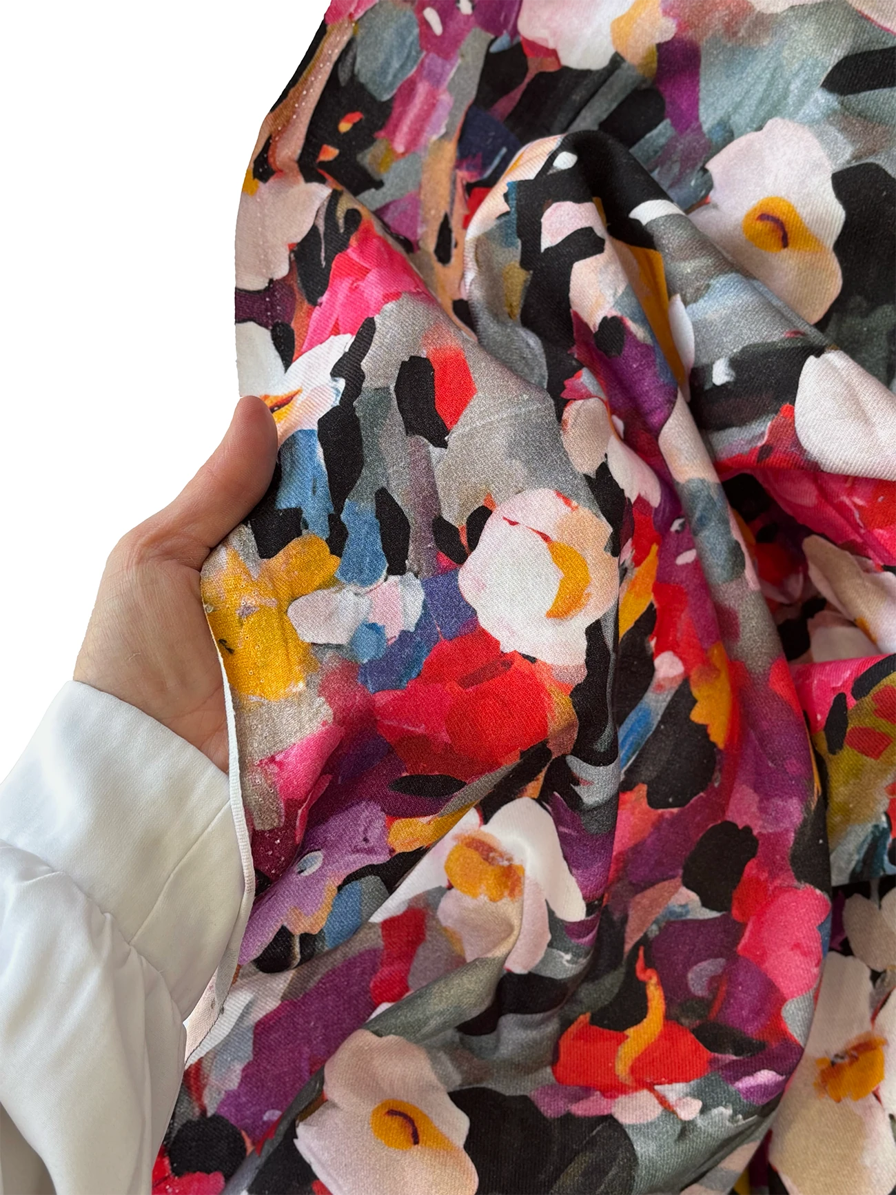 %100 Pamuk Flanel Pazen Kumaş Mor Sulu Boya Desen 