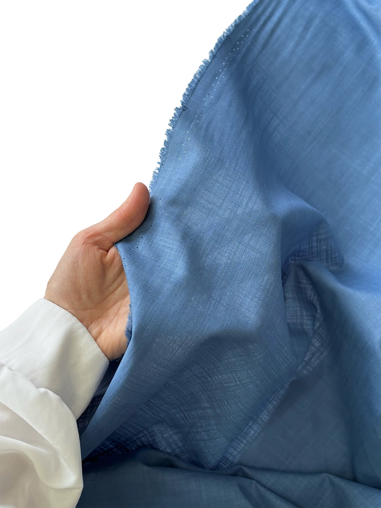 Flamlı Pamuk Keten Kumaş İndigo