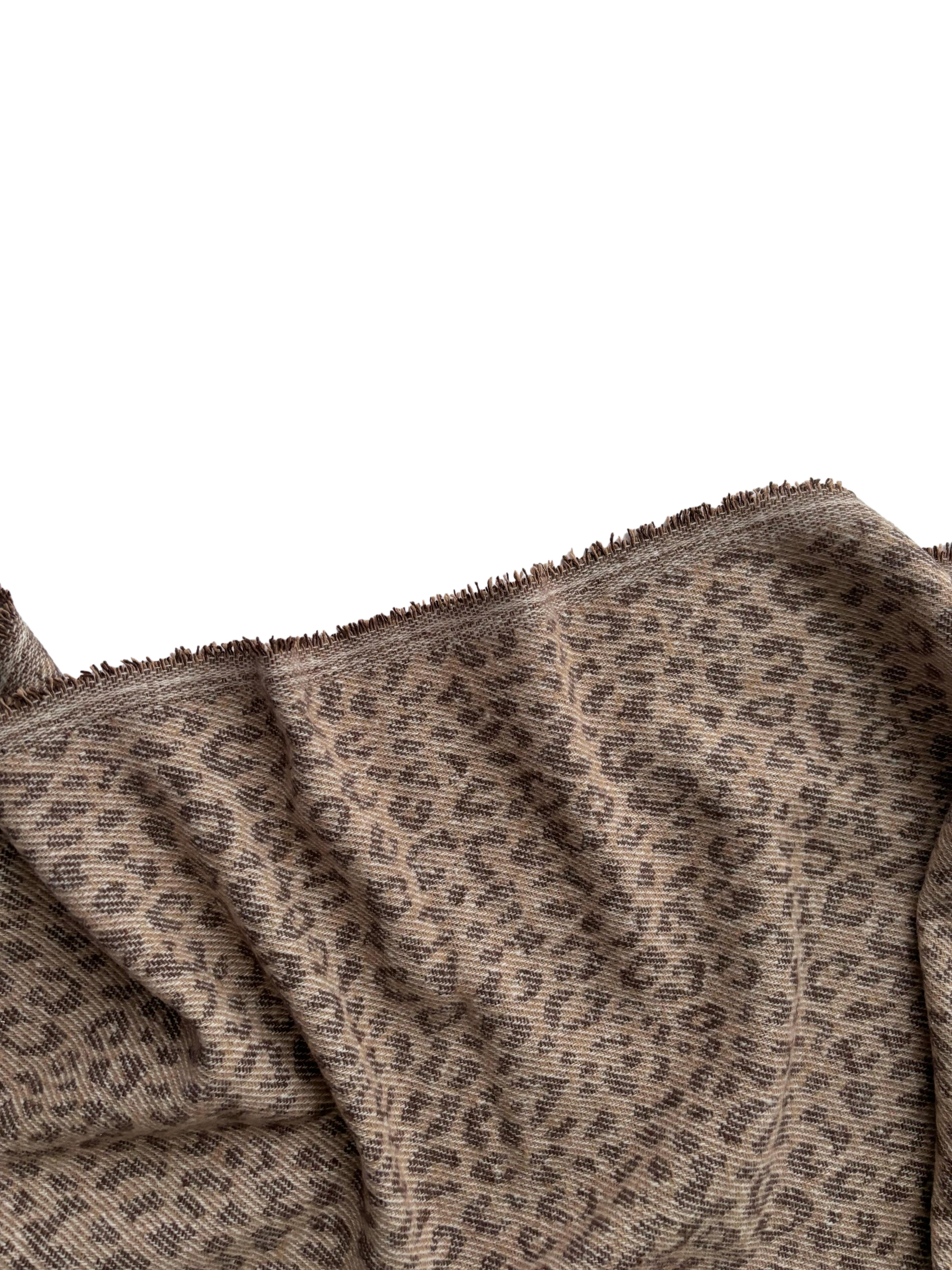 3 Metre Kaşe Kumaş Leopar Desen Bej 