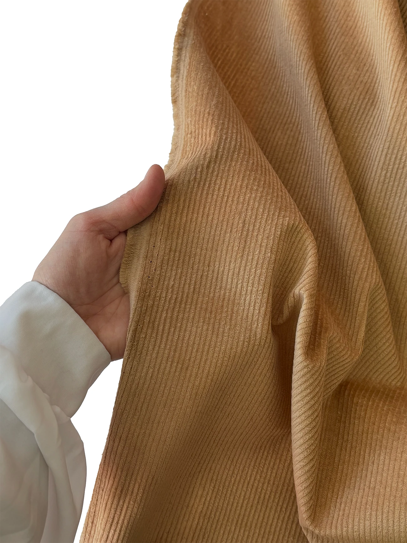 %100 Pamuk Fitilli Kadife Kumaş Camel 