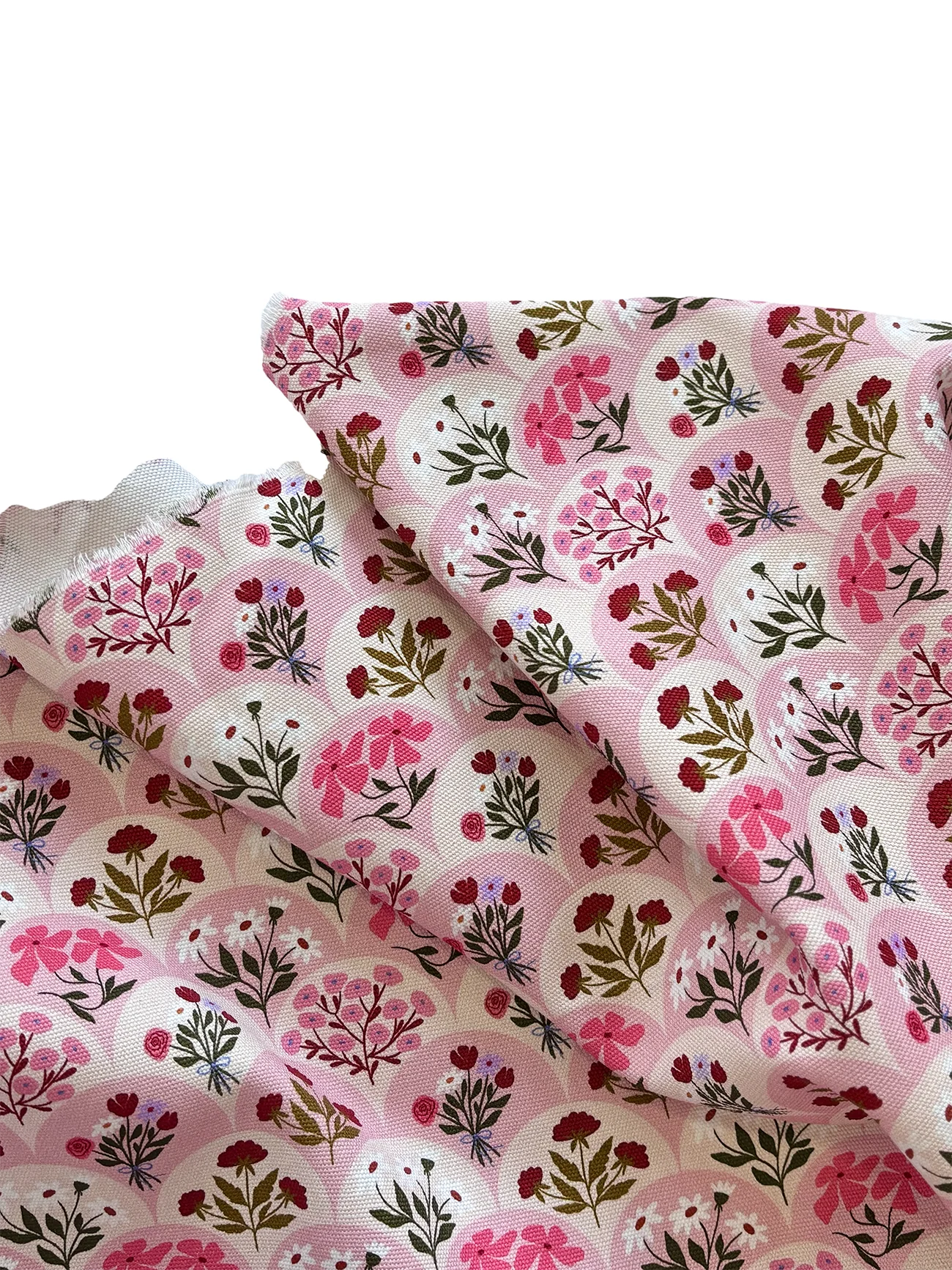 %100 Pamuk Pembe Buklet Desen Kanvas Kumaş 