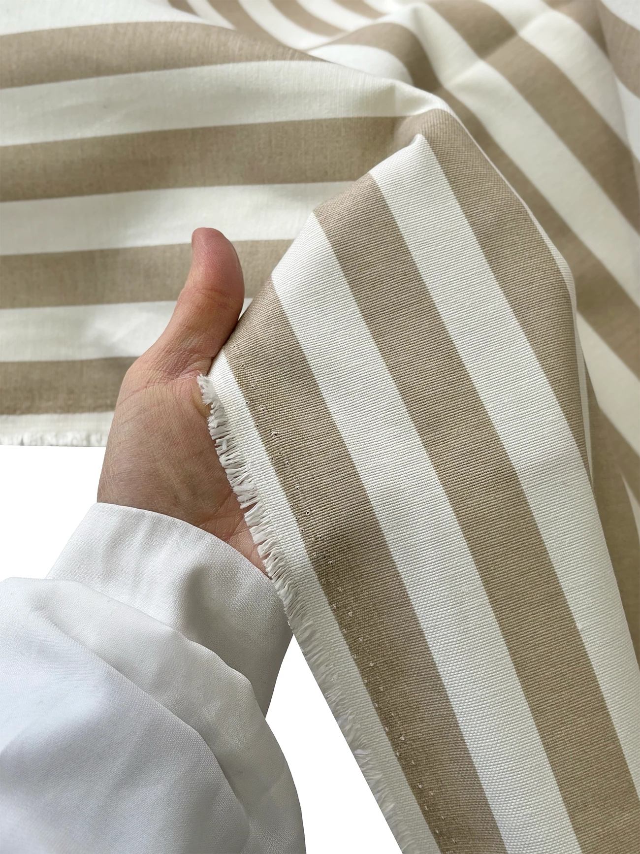 Duck Kumaş Bej Çizgili 