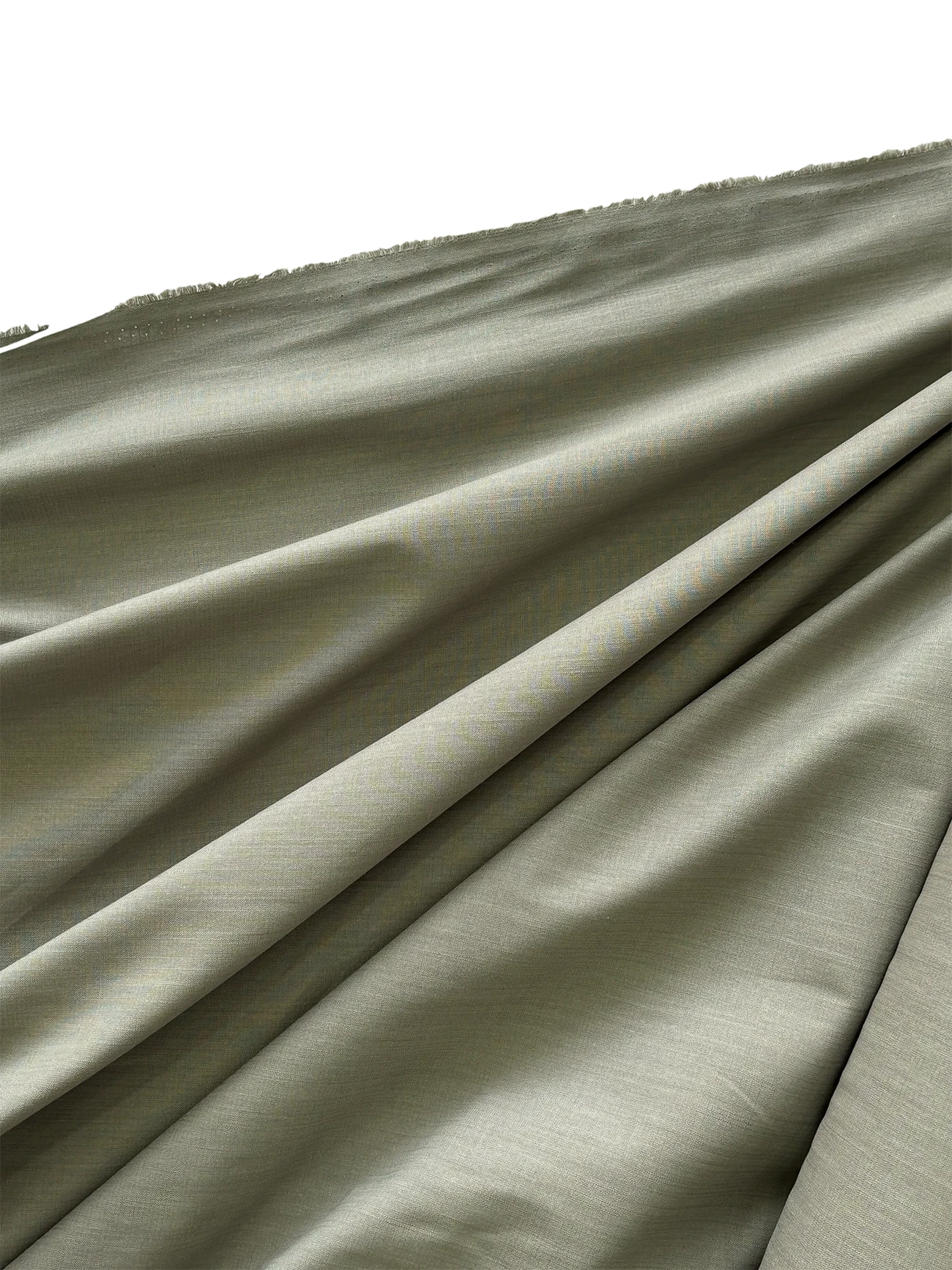 Flamlı Pamuk Keten Kumaş Açık Haki 