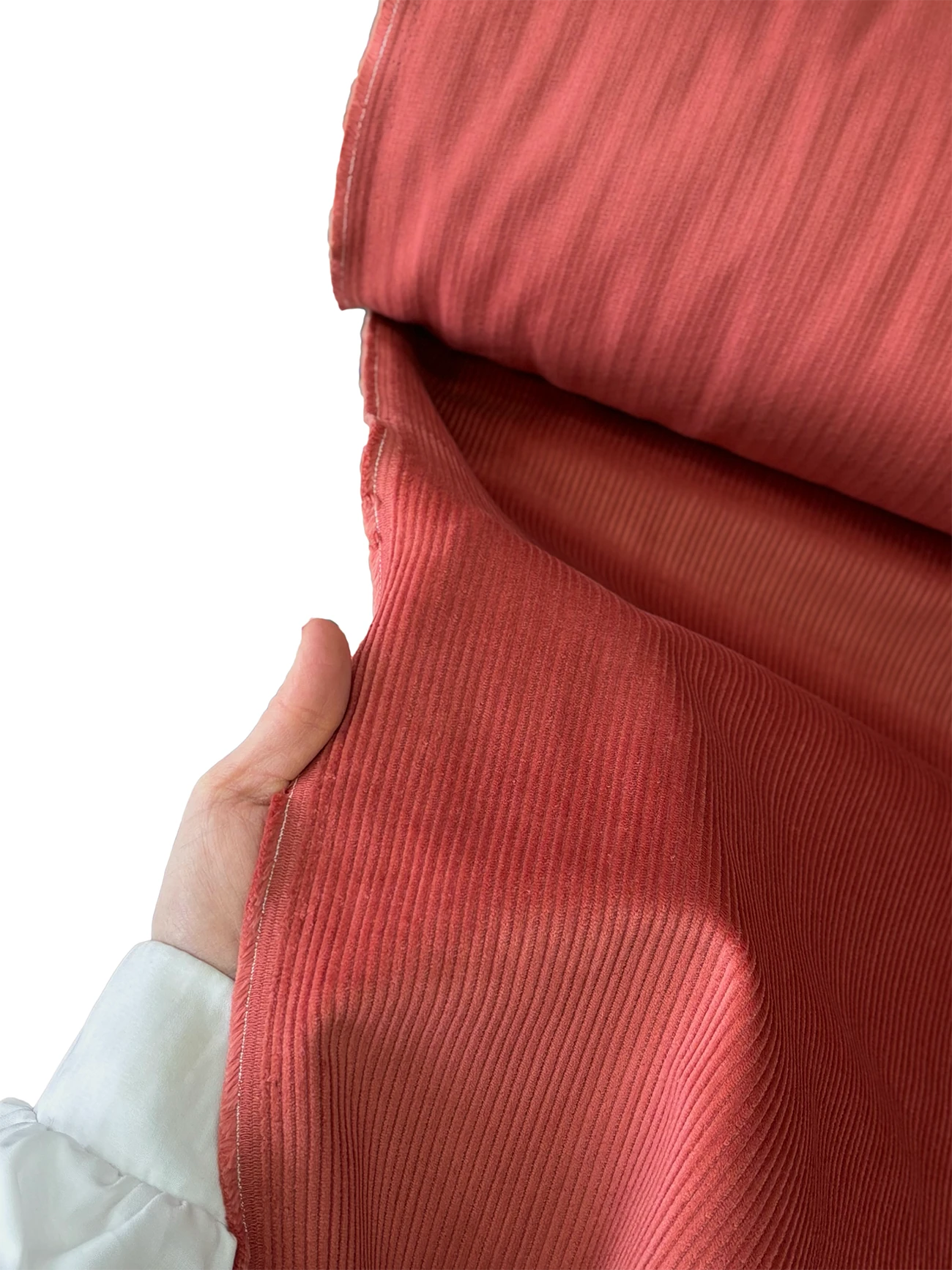 %100 Pamuk Fitilli Kadife Kumaş Kiremit 