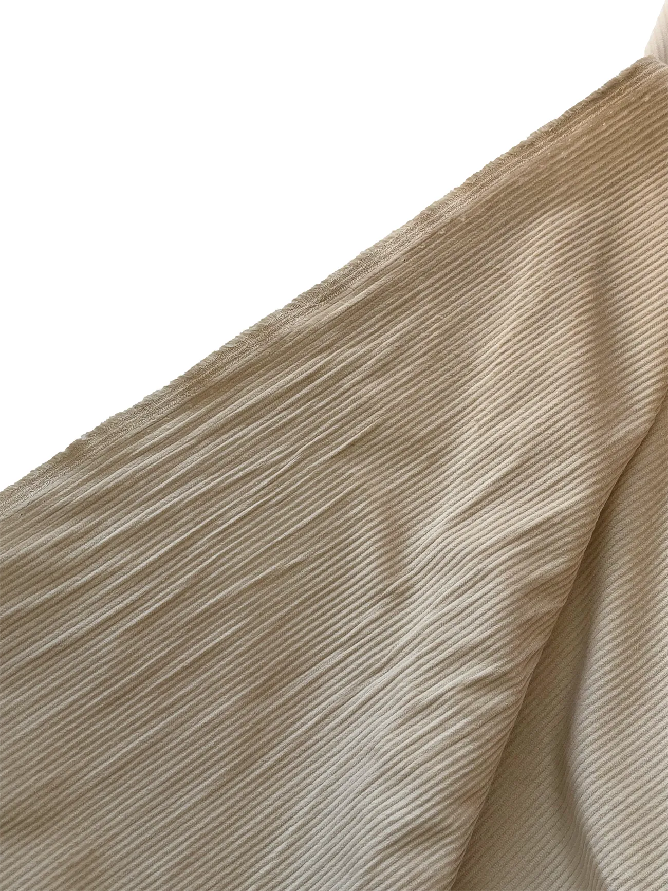 Pamuk - Likra Fitilli Kadife Kumaş Bej 