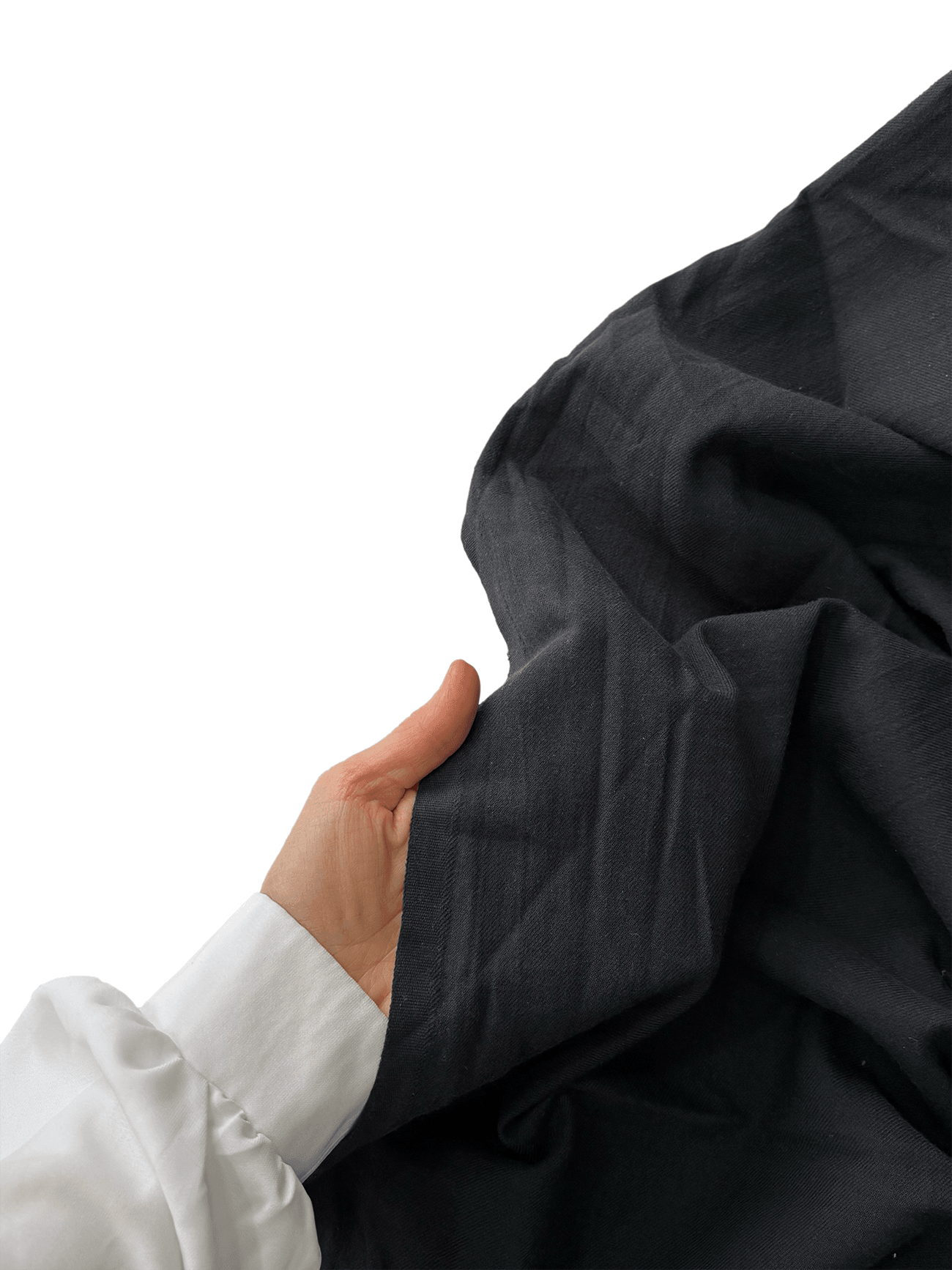 %100 Pamuk Flanel Pazen Kumaş  - Siyah