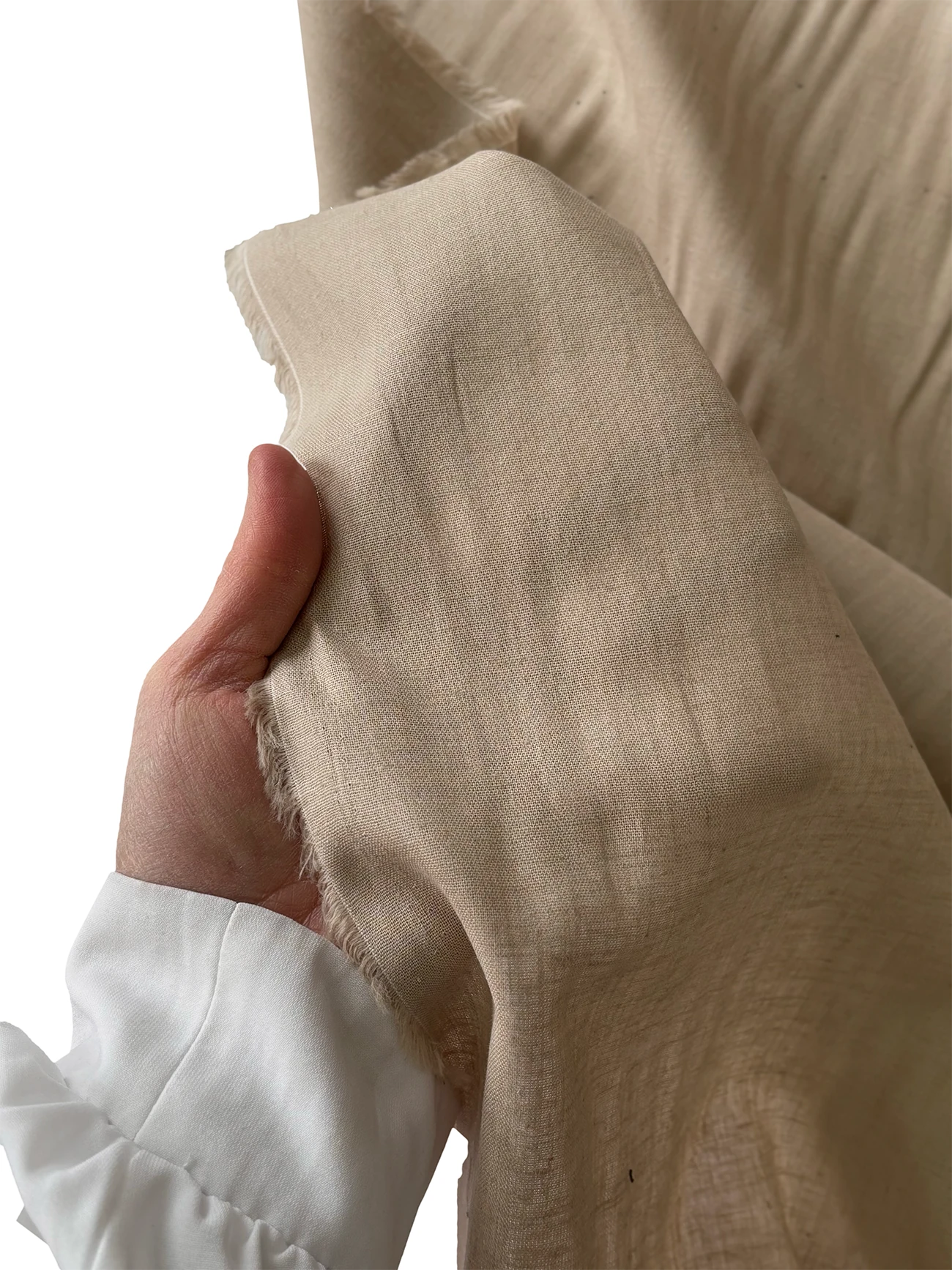 %55 Pamuk %45 Keten Kumaş Bej 