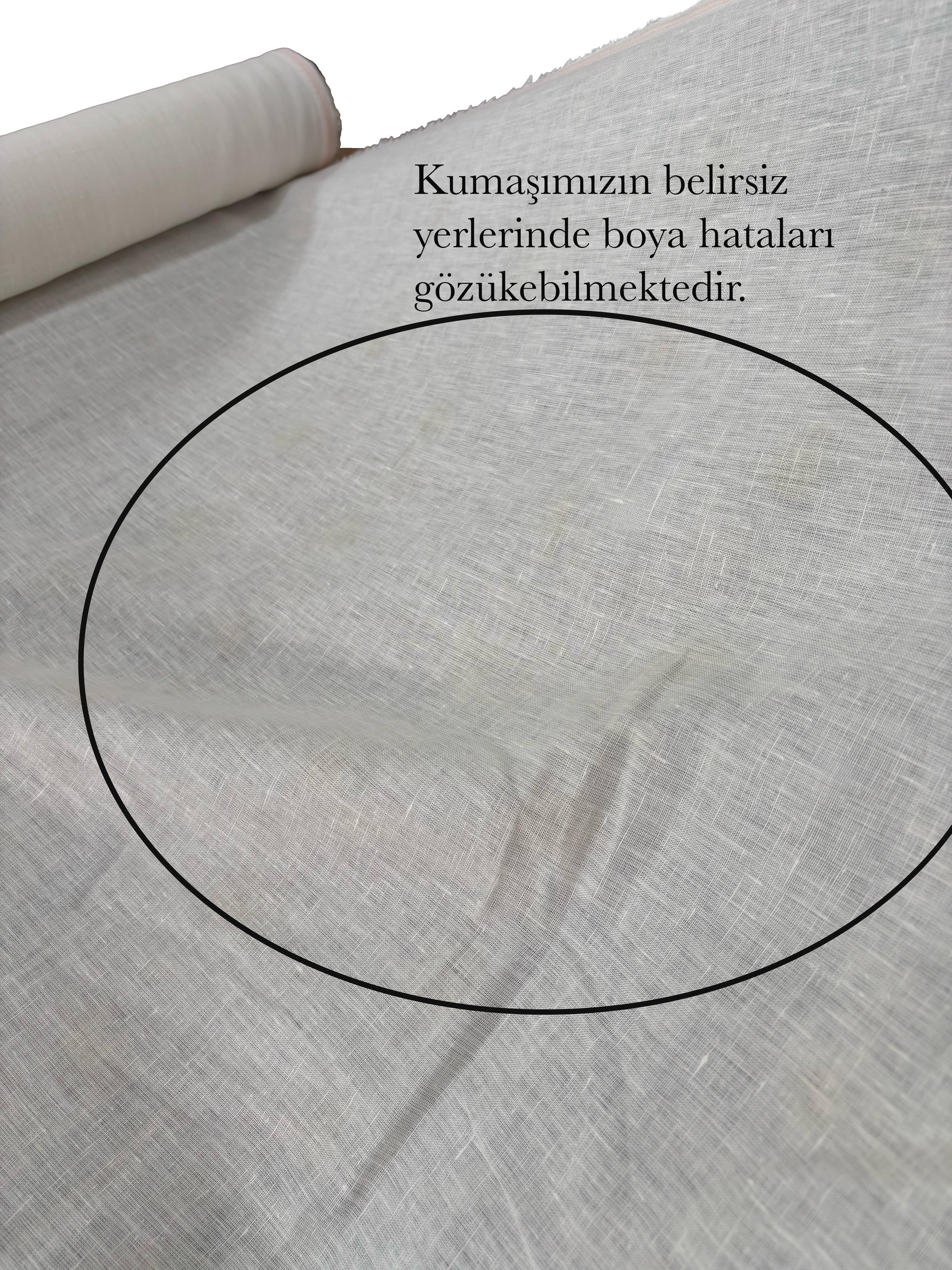 %100 Keten Kumaş Ekru Outlet 