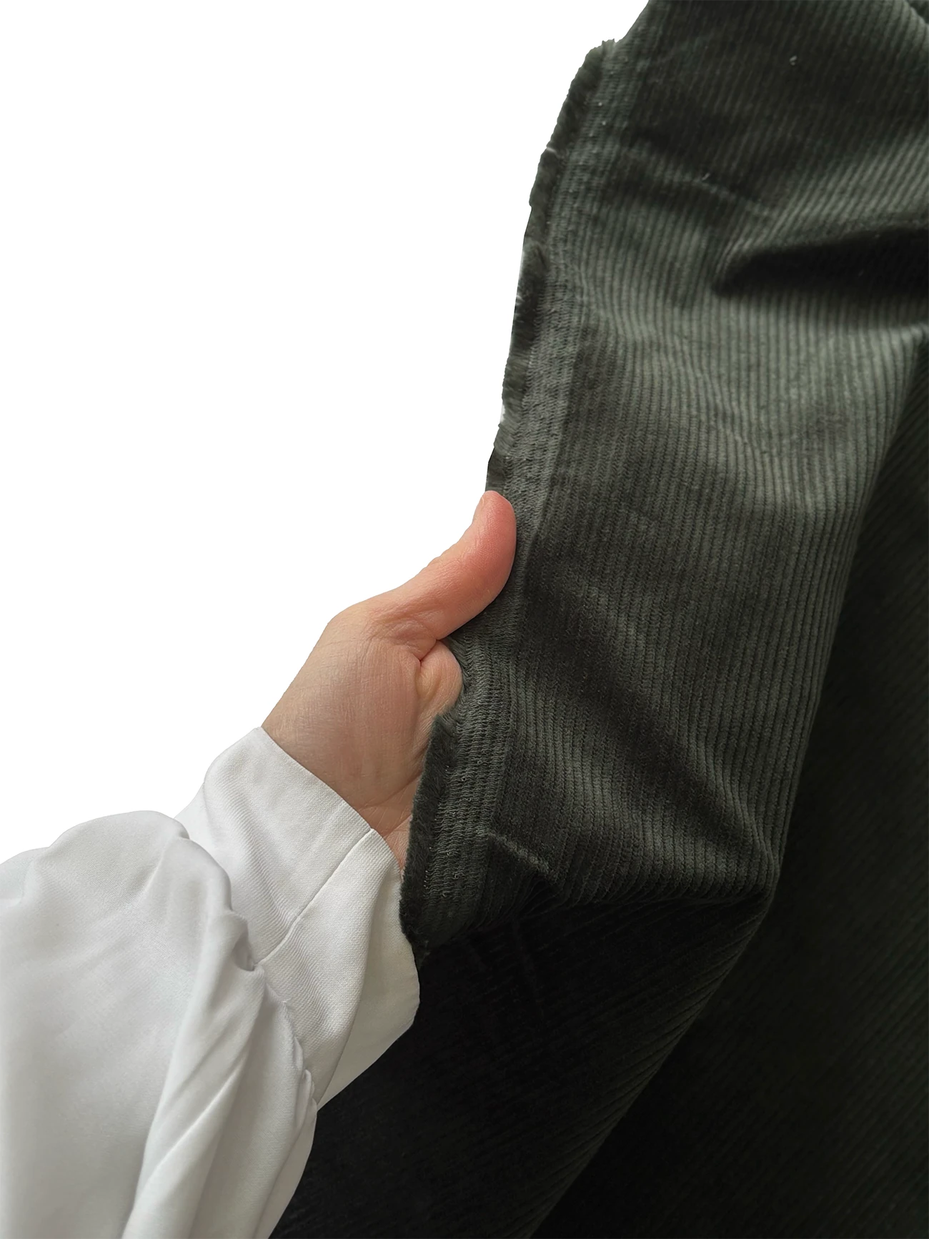  %100 Pamuk Fitilli Kadife Kumaş Nefti Yeşili 