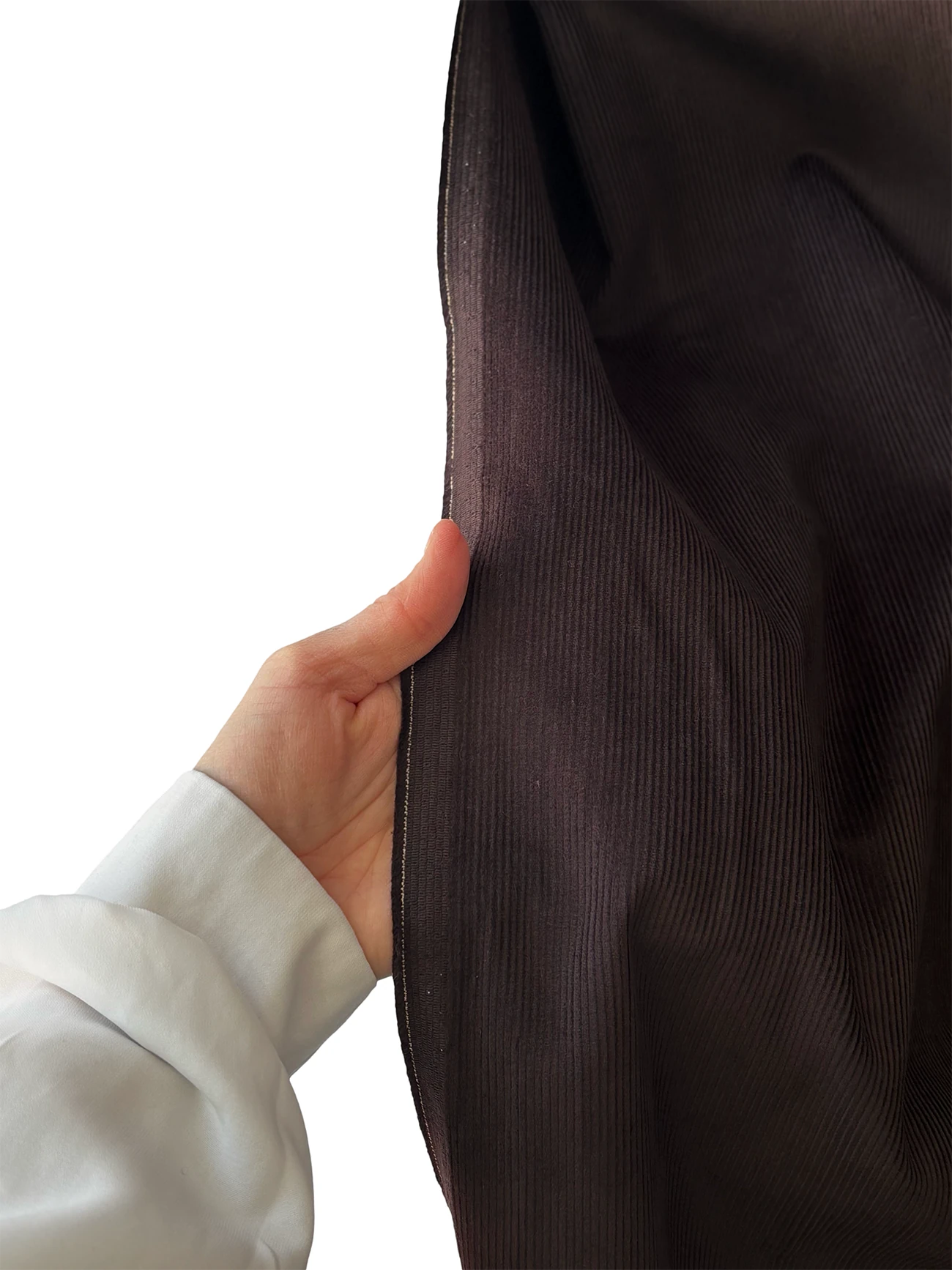 %100 Pamuk Fitilli Kadife Kumaş Acı Kahve 