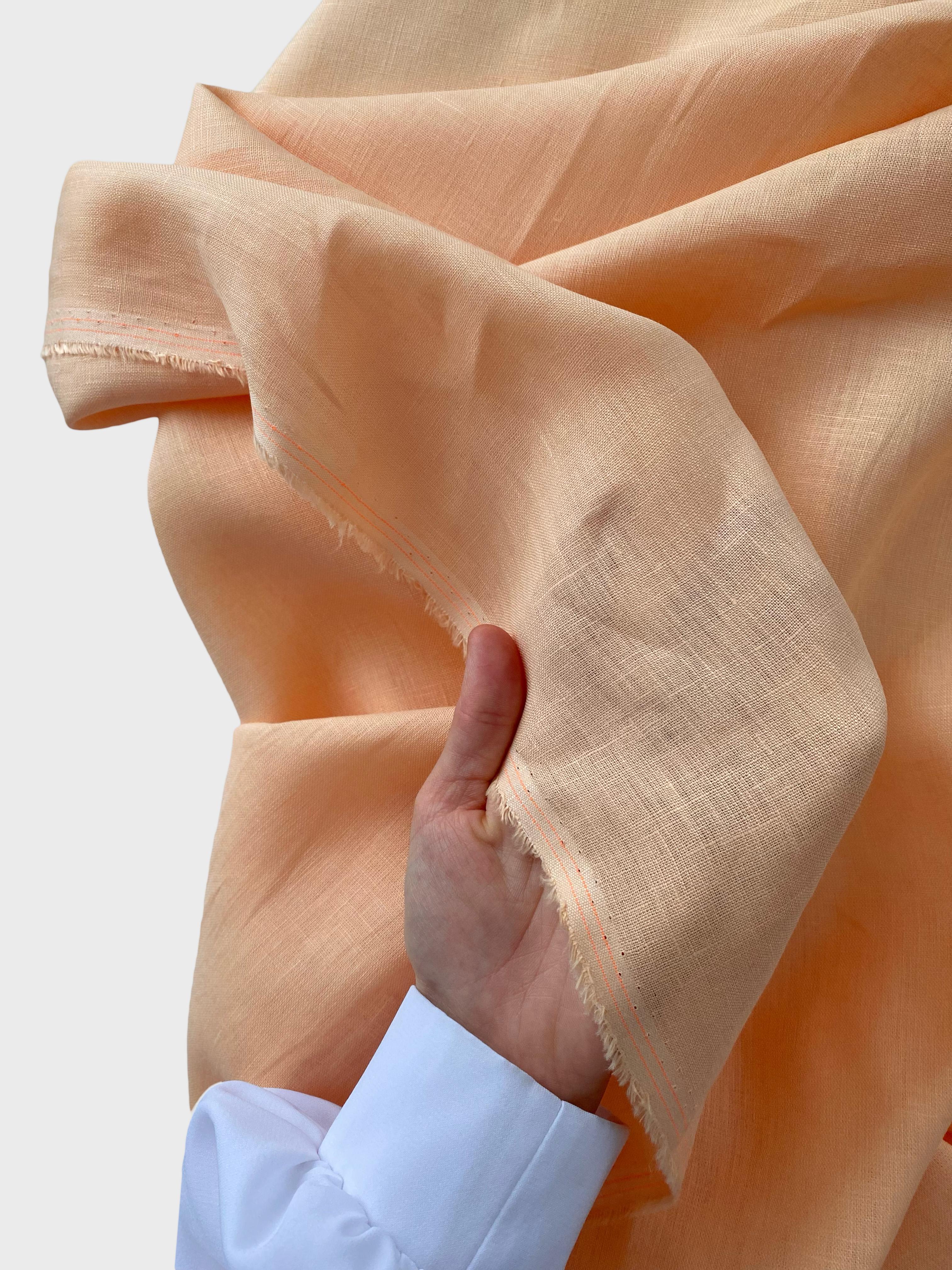 %100 Keten Kumaş  Somon SON 2 Metre 