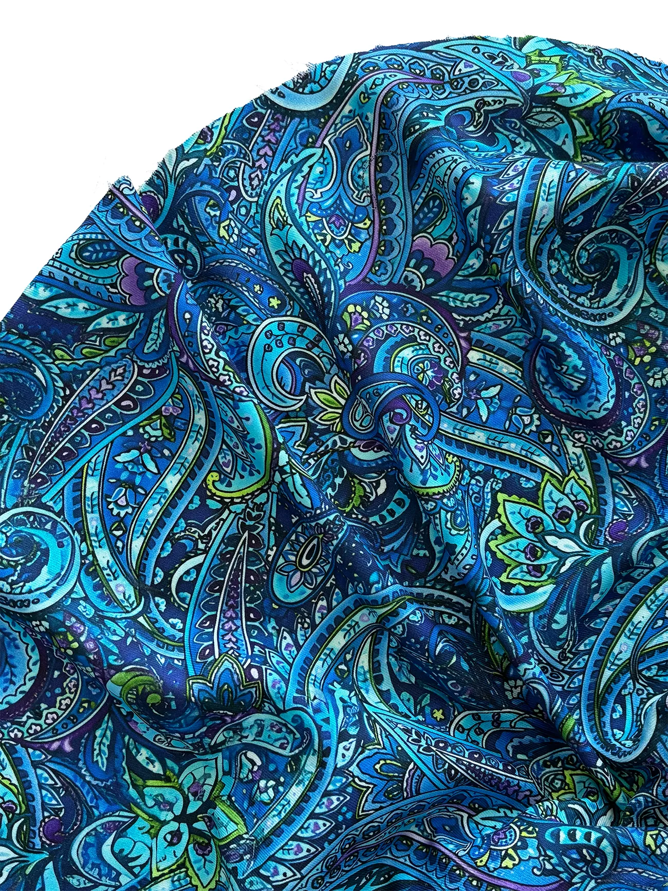 %100 Pamuk Flanel Pazen Kumaş Mavi Şal Desen