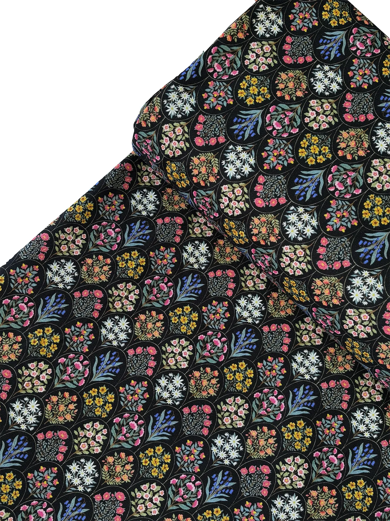 %100 Pamuk Siyah Buklet Desen Kanvas Kumaş 