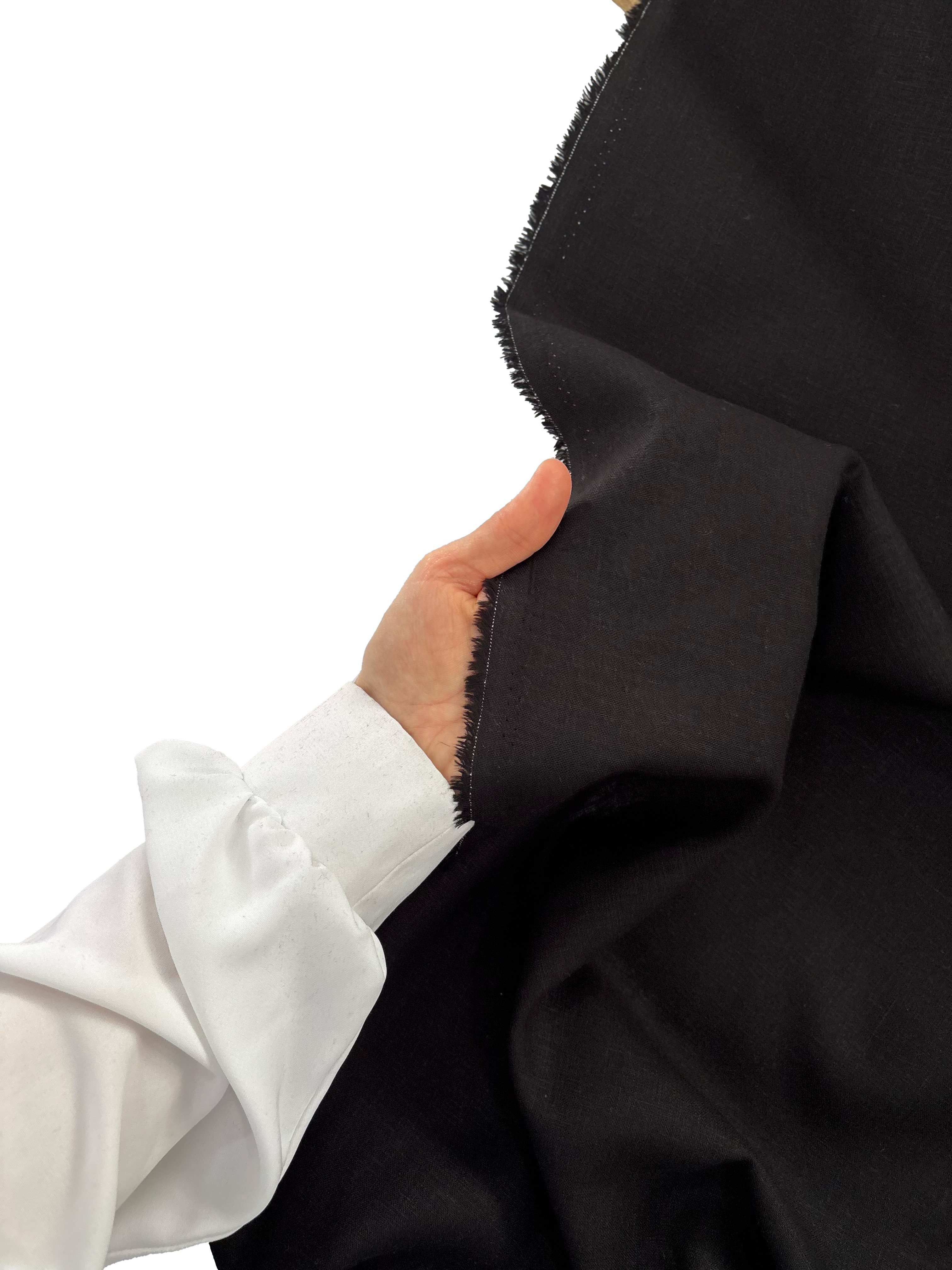 Viskon Keten Kumaş Siyah