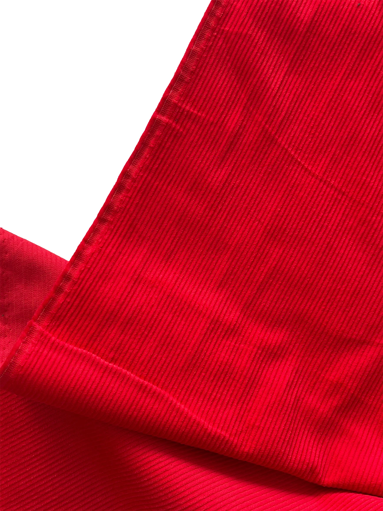  %100 Pamuk Fitilli Kadife Kumaş Kırmızı 