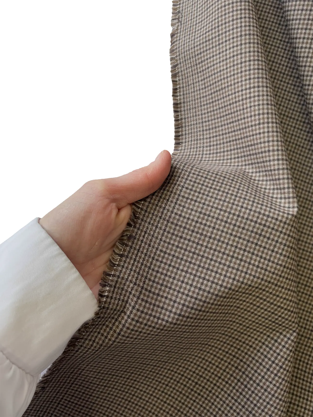 Mini Ekose Polyviskon Kumaş Serisi - Kahve -Bej