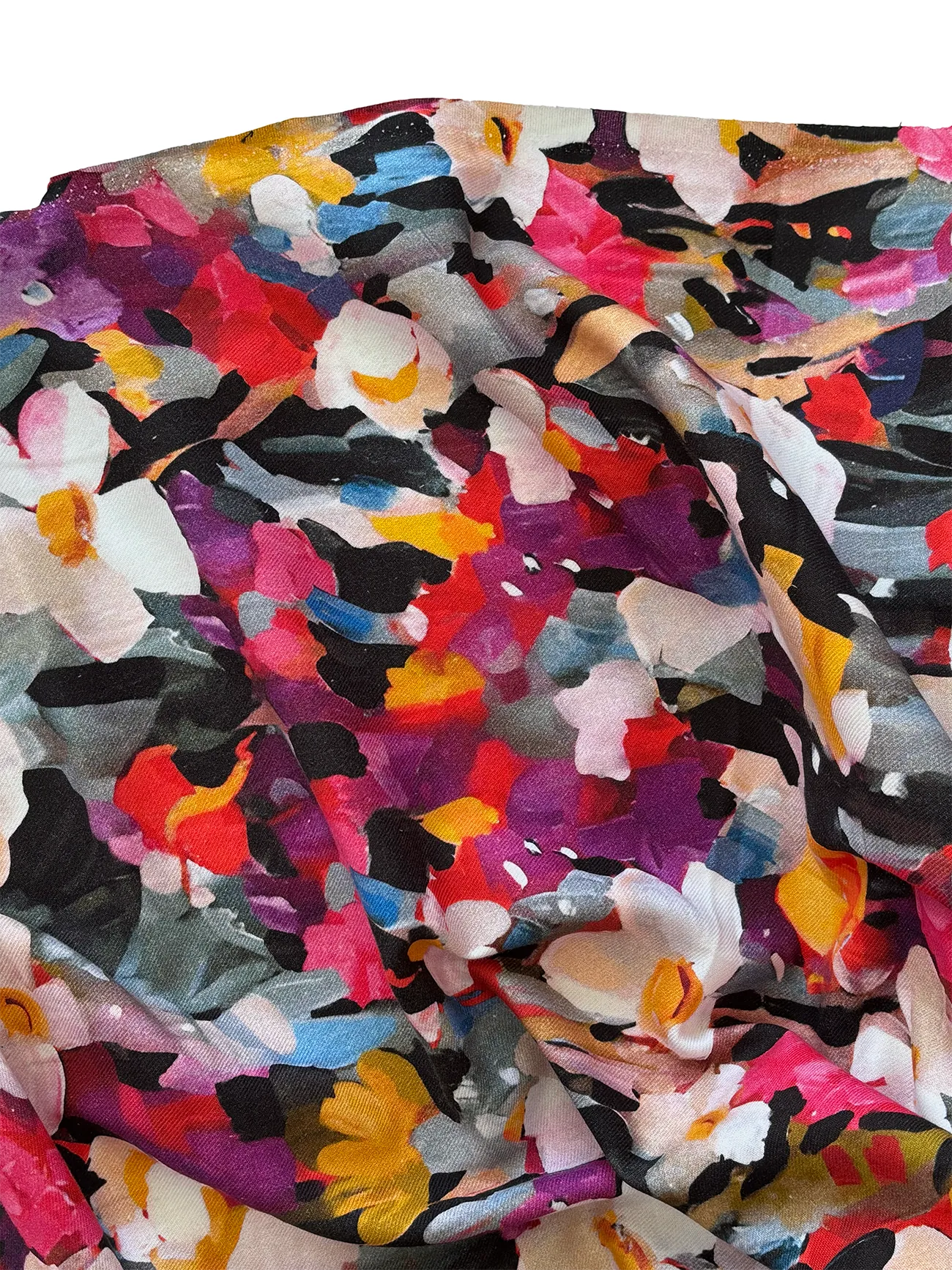 %100 Pamuk Flanel Pazen Kumaş Mor Sulu Boya Desen 