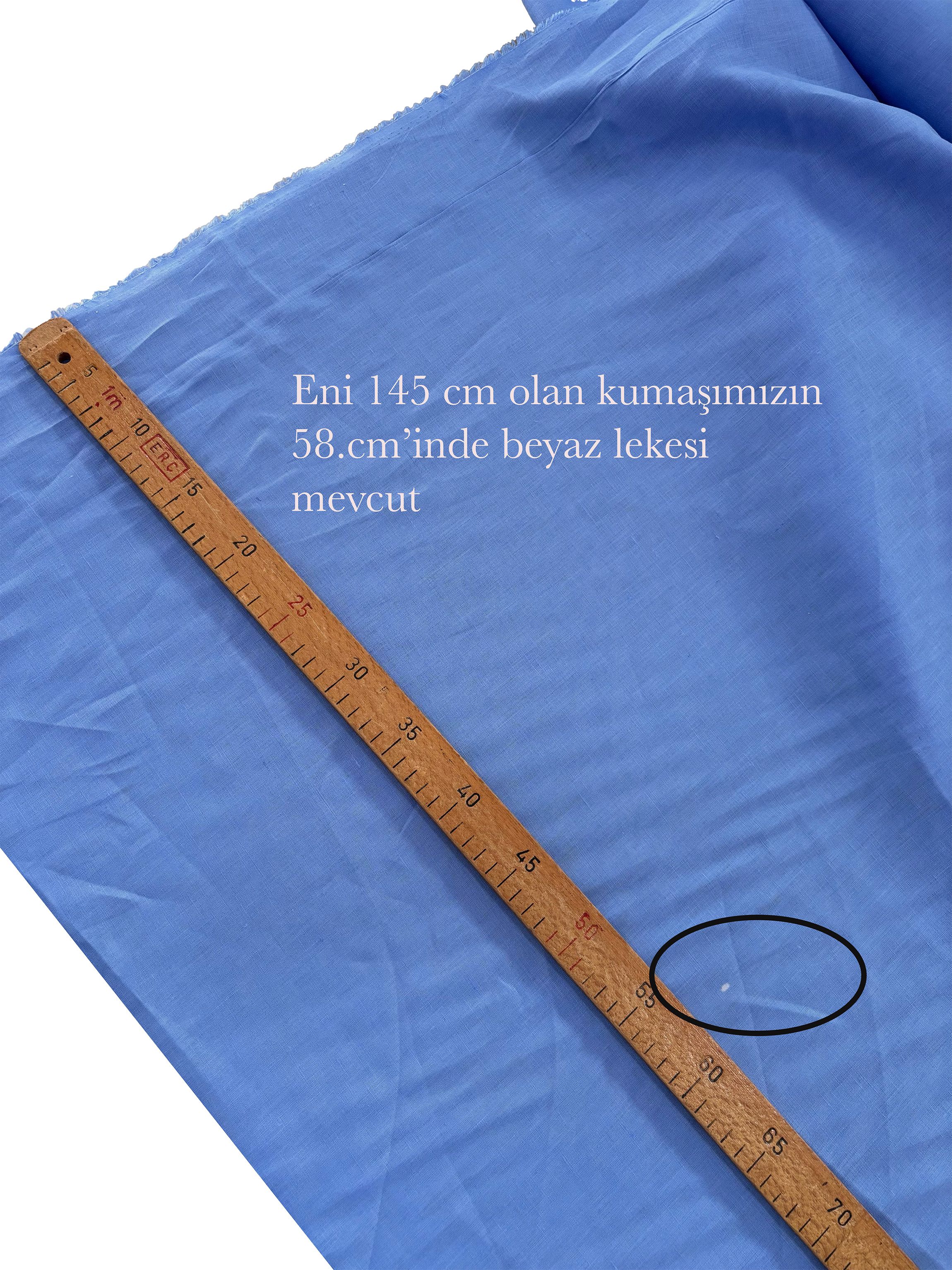 Outlet %100 Keten Kumaş Mavi  
