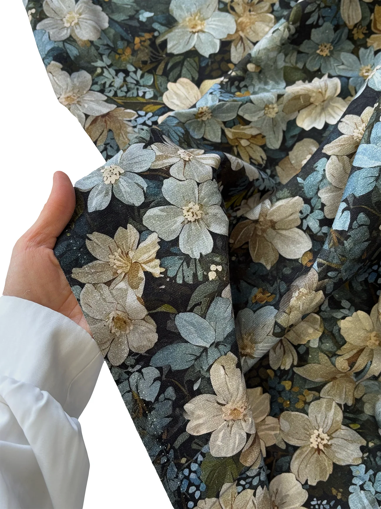 %100 Pamuk Flanel Pazen Kumaş Çiçek Desen 