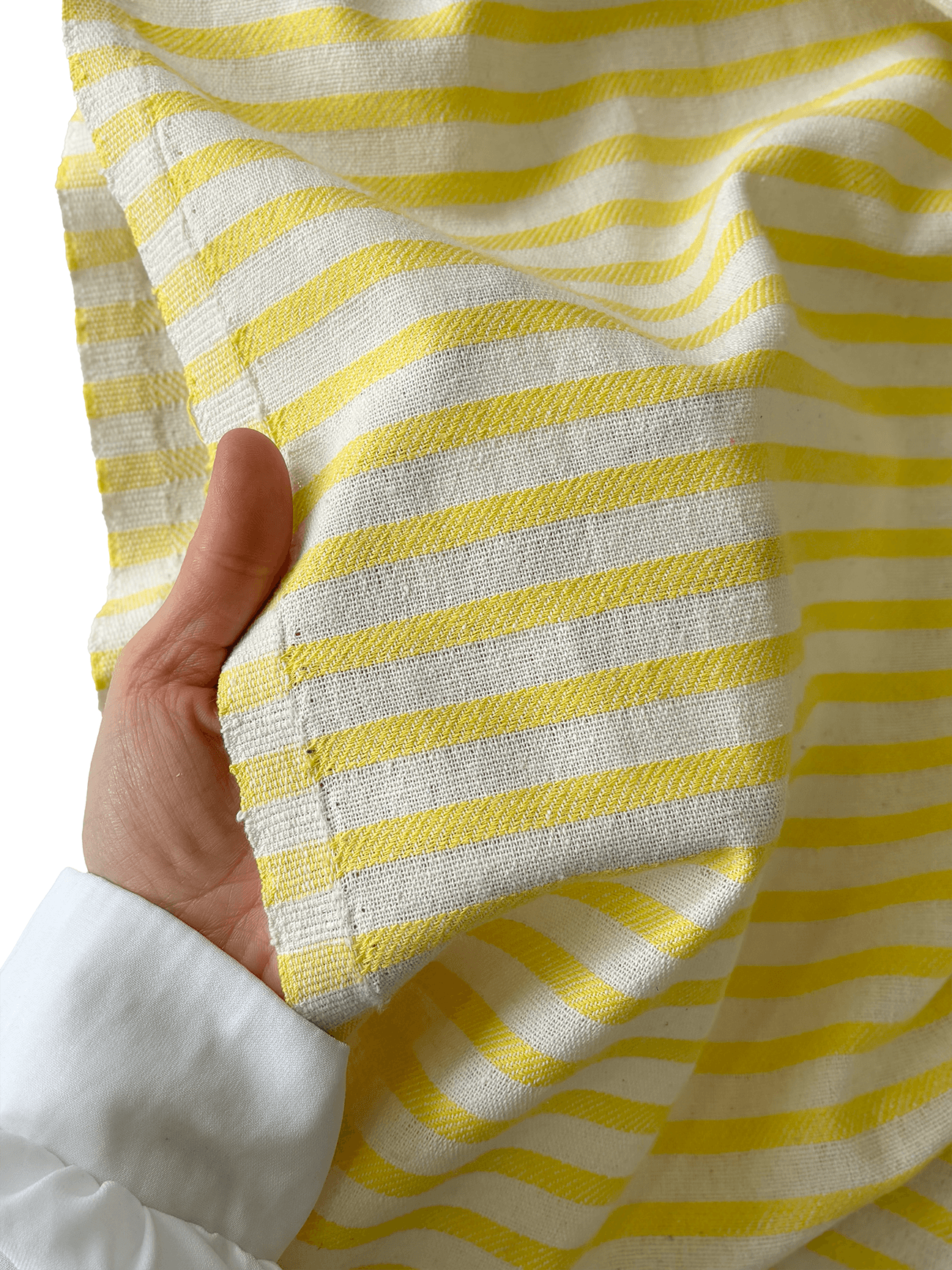 Ham Yıkanmış Keten Kumaş (ENİ 290 CM ) Sarı Çizgili 