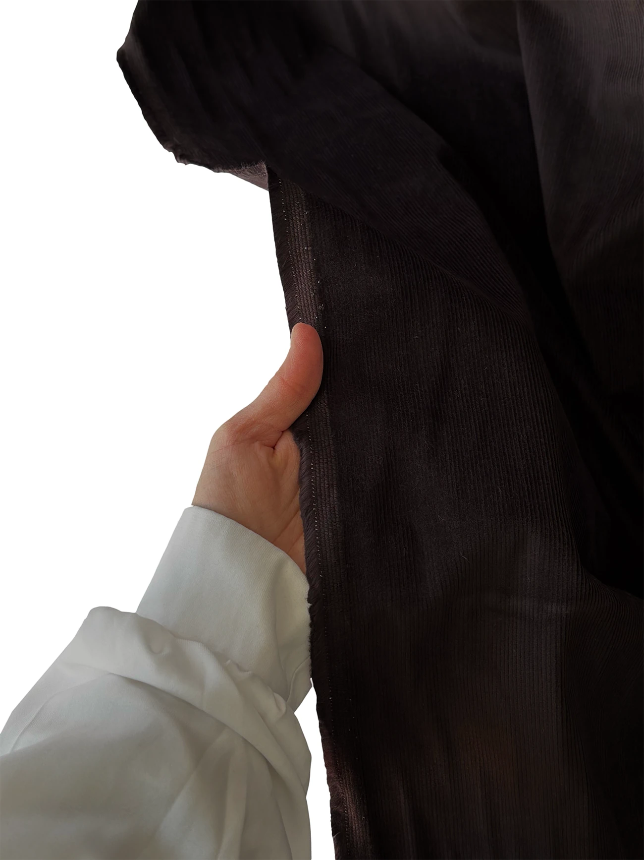 %100 Pamuk Fitilli Kadife Kumaş Koyu Acı Kahve 