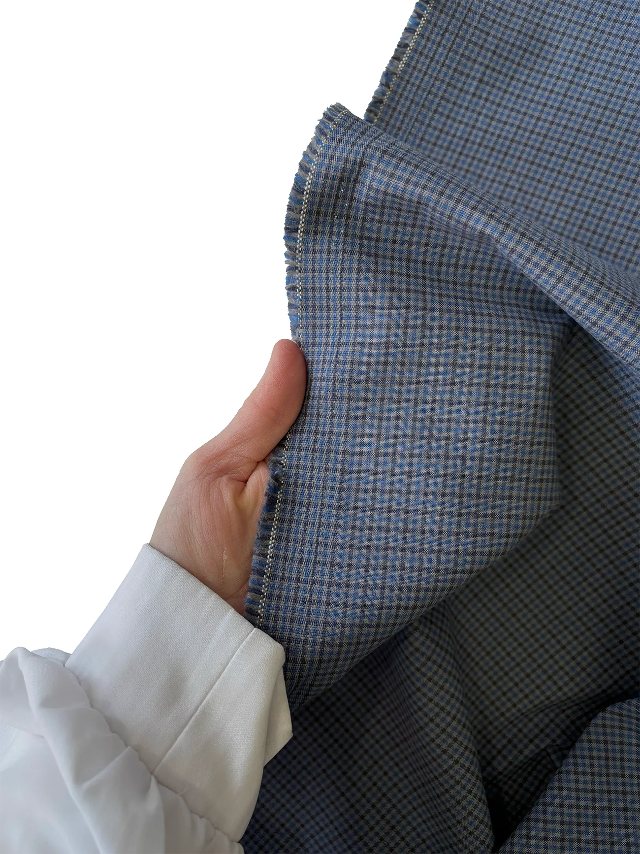 Mini Ekose Polyviskon Kumaş Serisi - Mavi- Gri - İndigo