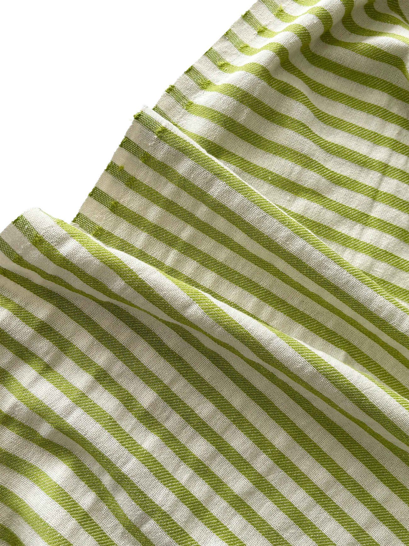 Ham Yıkanmış Keten Kumaş (ENİ 290 CM ) Yeşil Çizgili 