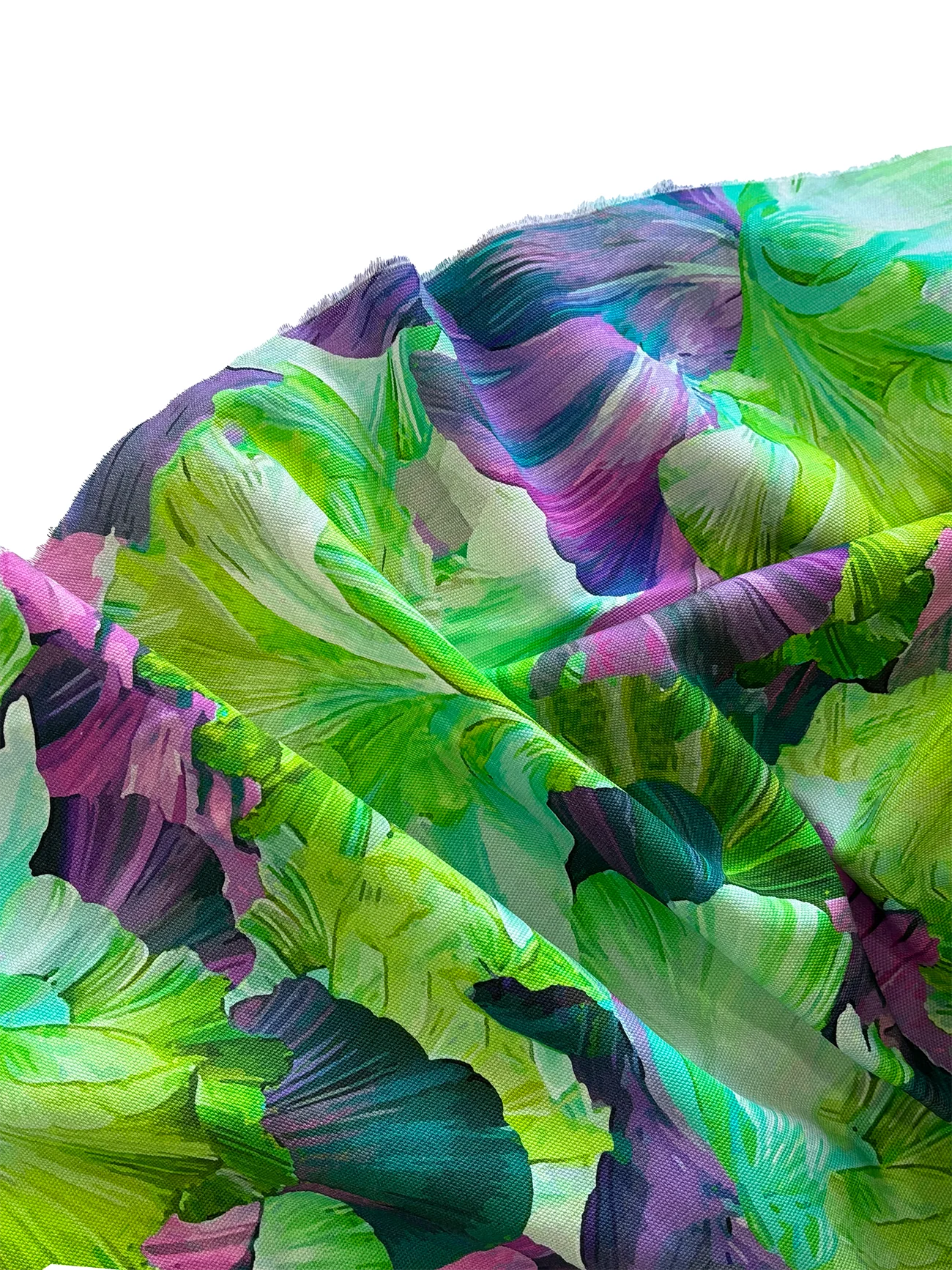 %100 Pamuk Tropik Yaprak Desen Kanvas Kumaş 