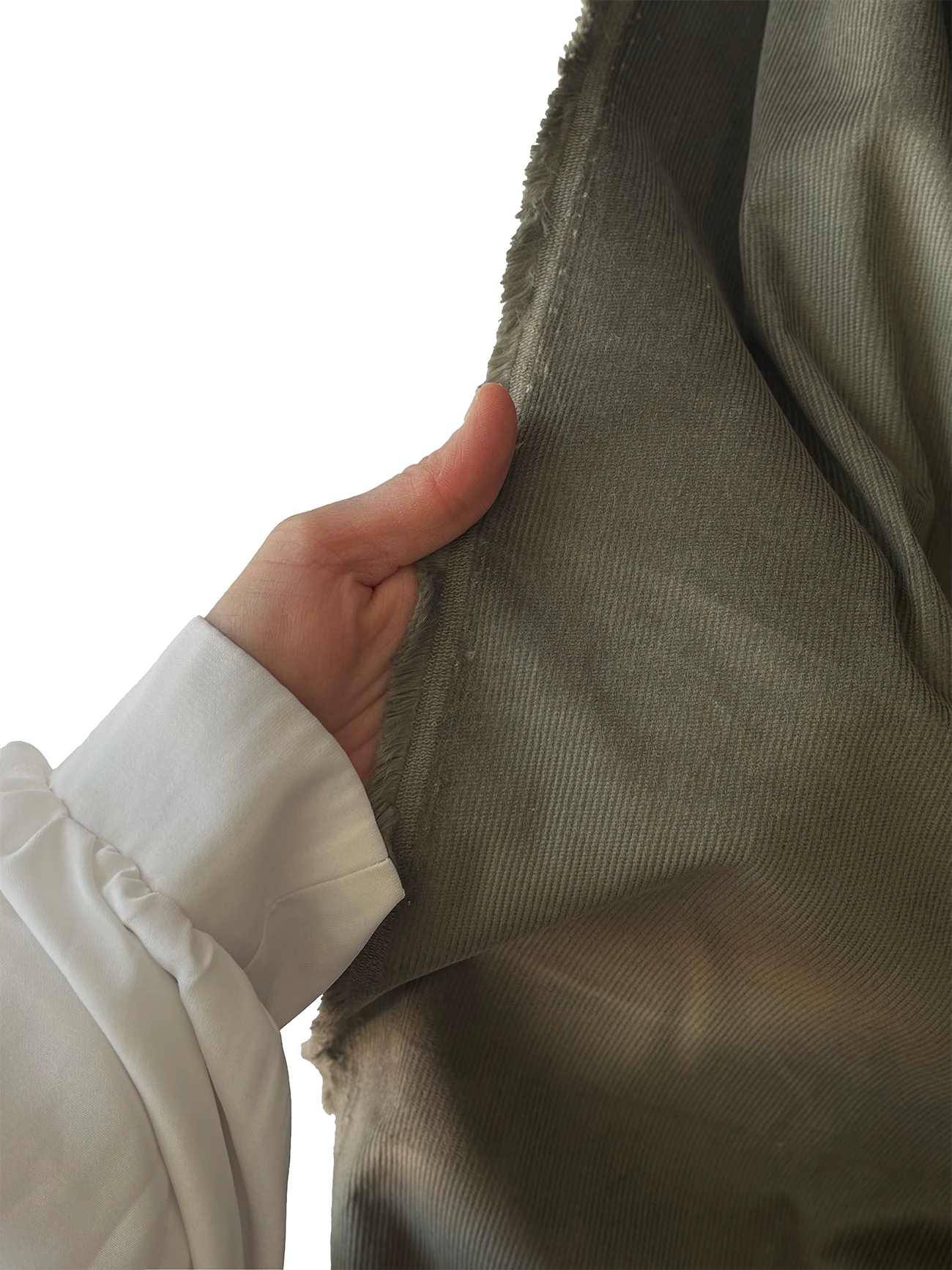 %100 Pamuk Fitilli Kadife Kumaş Haki 