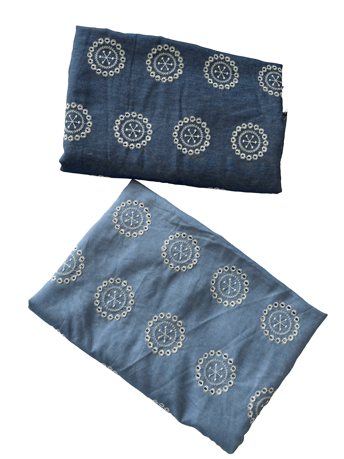 Halka Desen Nakışlı Kot Fisto Kumaş Serisi  - Koyu Kot