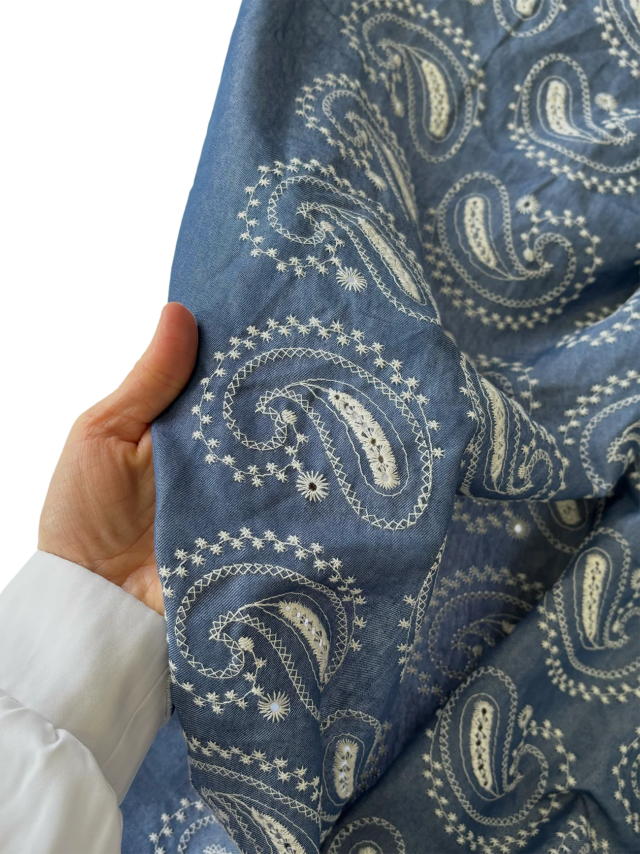 Şal Desen Nakışlı Kot Fisto Kumaş Serisi 