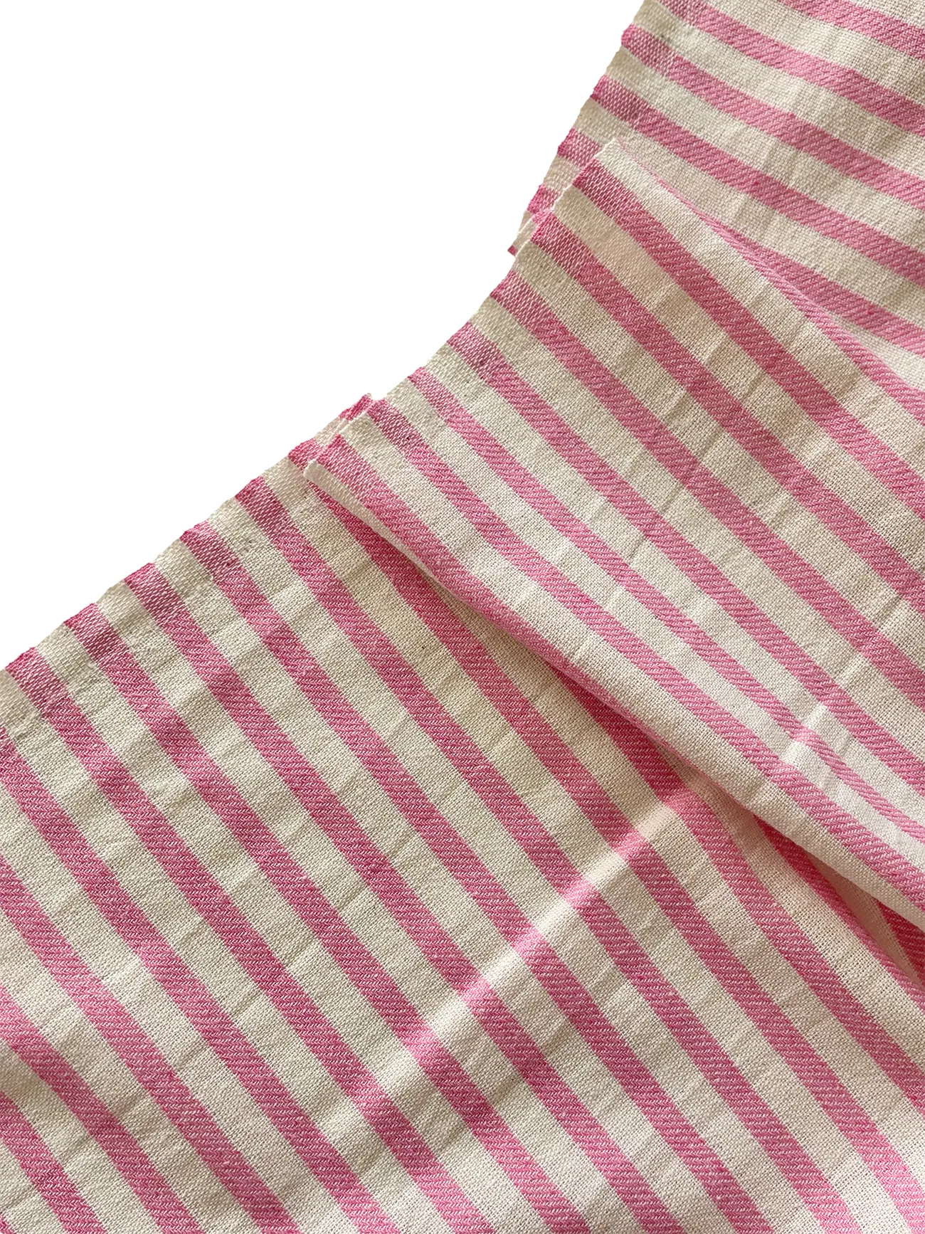 Ham Yıkanmış Keten Kumaş (ENİ 290 CM ) Pembe Çizgili 