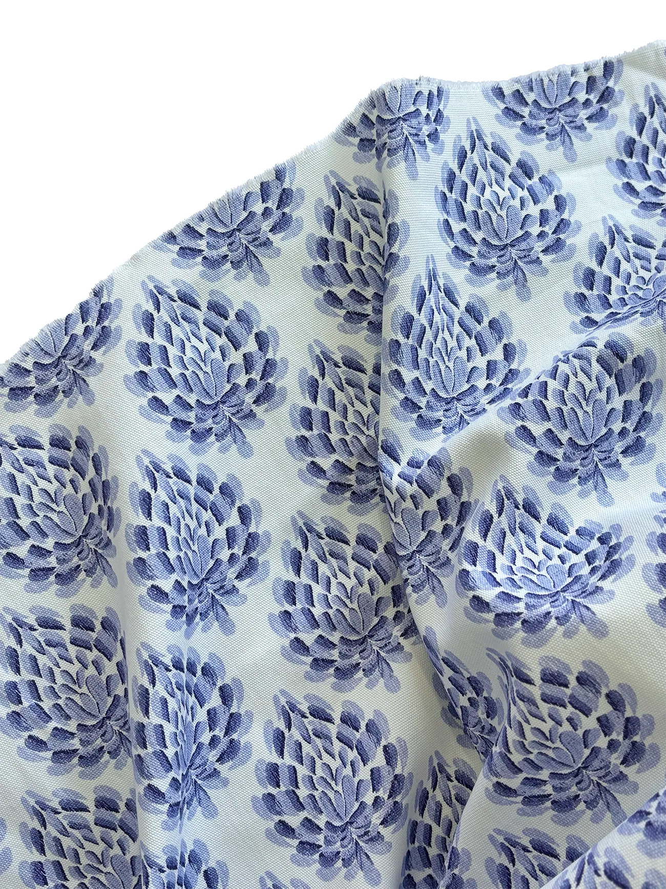 %100 Pamuk Morcivert Çiçek Desen Kanvas Kumaş 