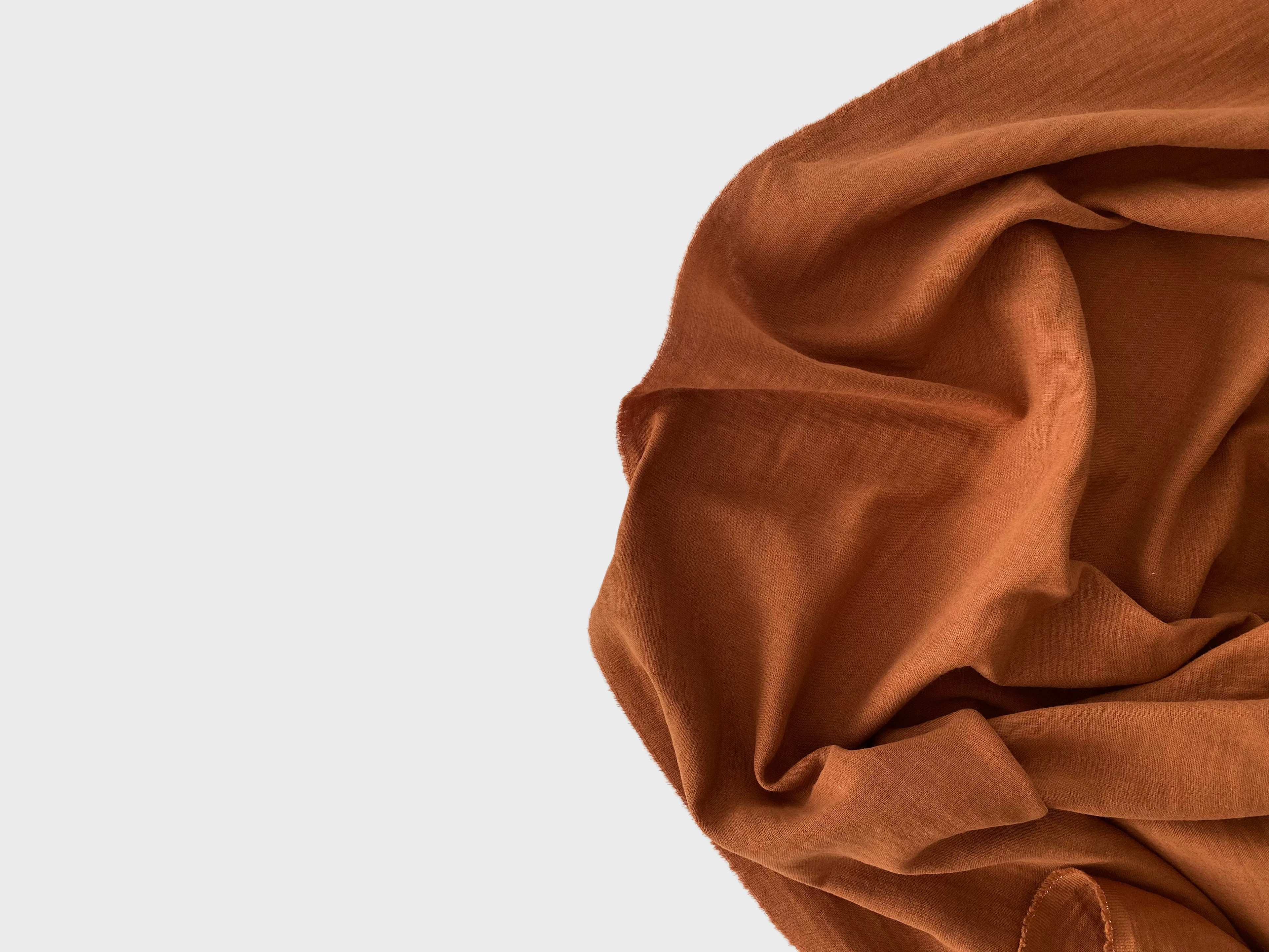 %100 Pamuk Müslin Kumaş Kiremit SON 80 cm