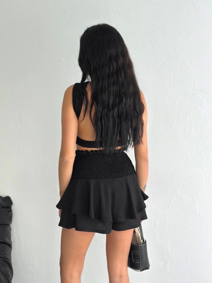 Ayrobin Şortlu Etek - Siyah