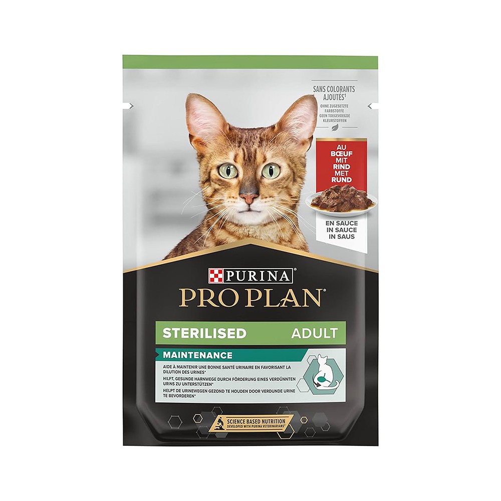 Pro Plan Kısırlaştırılmış Sos İçinde Sığır Etli Yaş Kedi Maması (26x85 g)