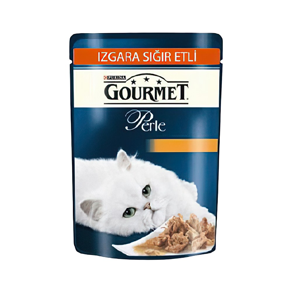 Purina Gourmet Perle Izgara Sığır Etli Yetişkin Kedi Konserve Maması (26x85 g)