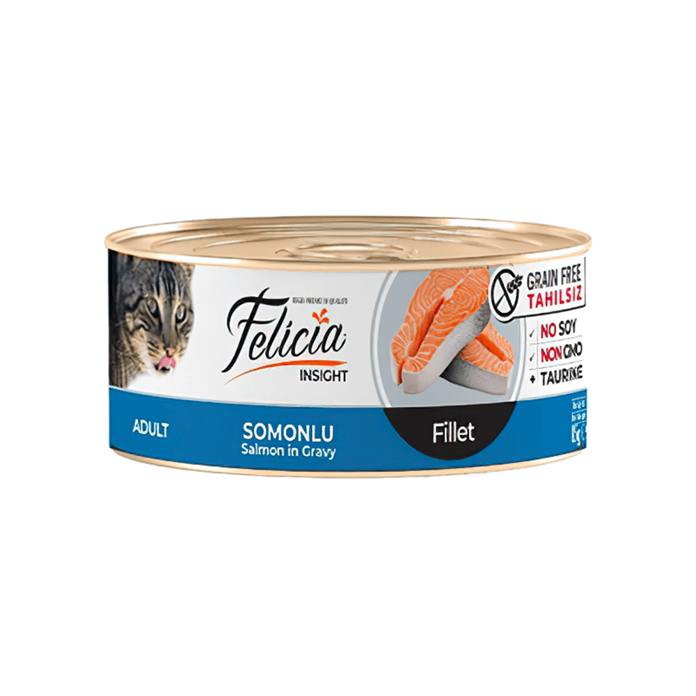 Felicia İnsight Tahılsız Somonlu Fileto Yetişkin Kedi Konserve Maması (24x85 g)