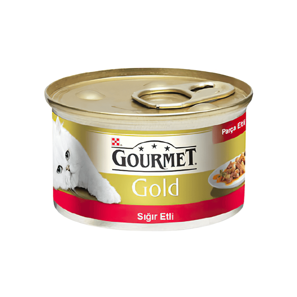 Purina Gourmet Gold Parça Sığır Etli Yetişkin Kedi Konserve Maması (24x85 g)