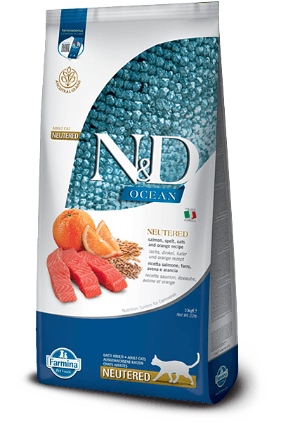 N&D Düşük Tahıllı Somonlu Kısırlaştırılmış Kedi Maması (10 kg)