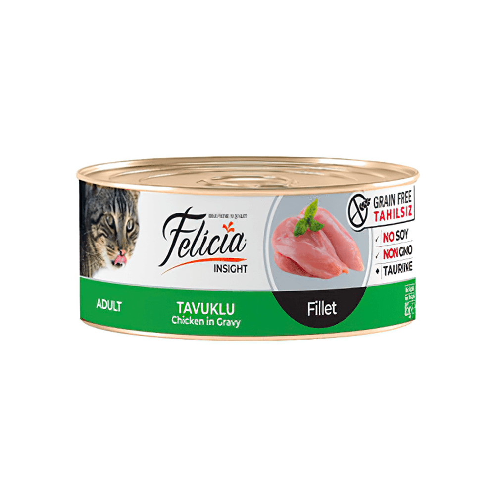 Felicia İnsight Tahılsız Tavuk Etli Fileto Yetişkin Kedi Konserve Maması (24x85 g)