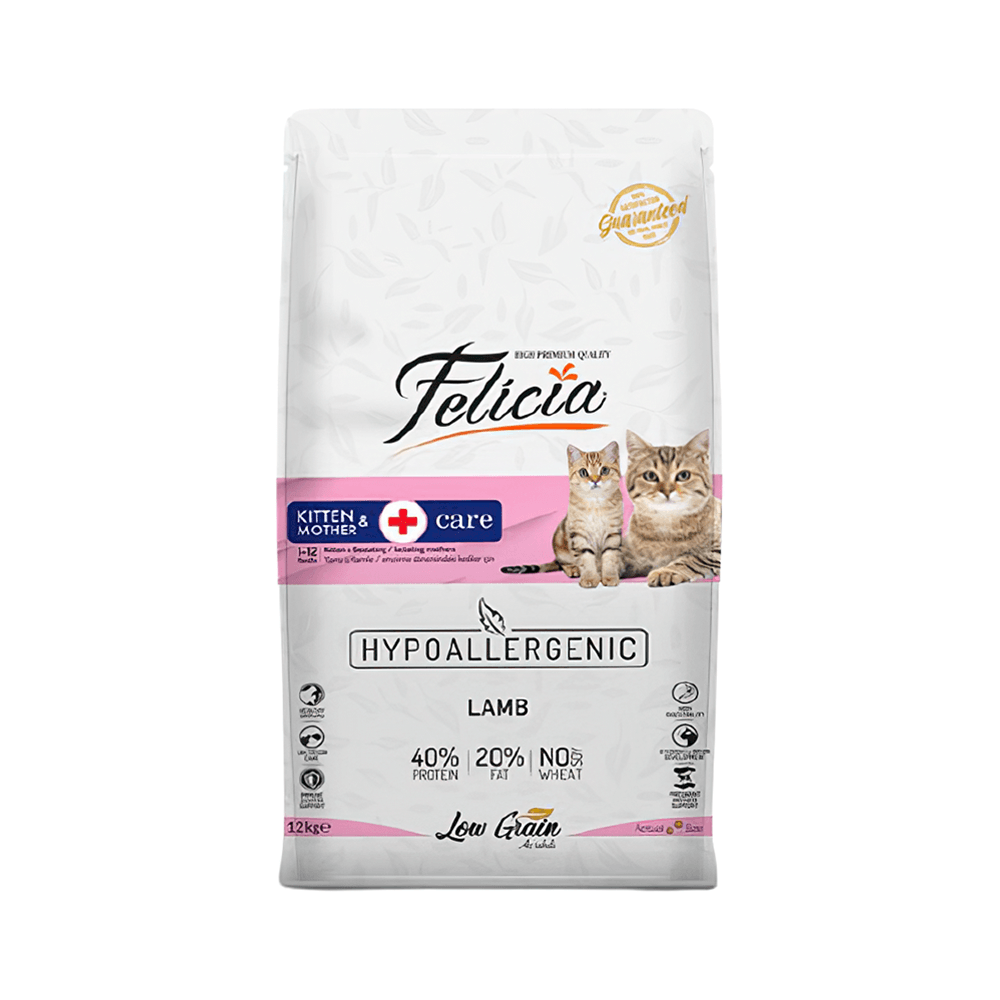 Felicia Hipoalerjenik Az Tahıllı ve Kuzu Etli Anne ve Bebek Kedi Maması (12 kg)