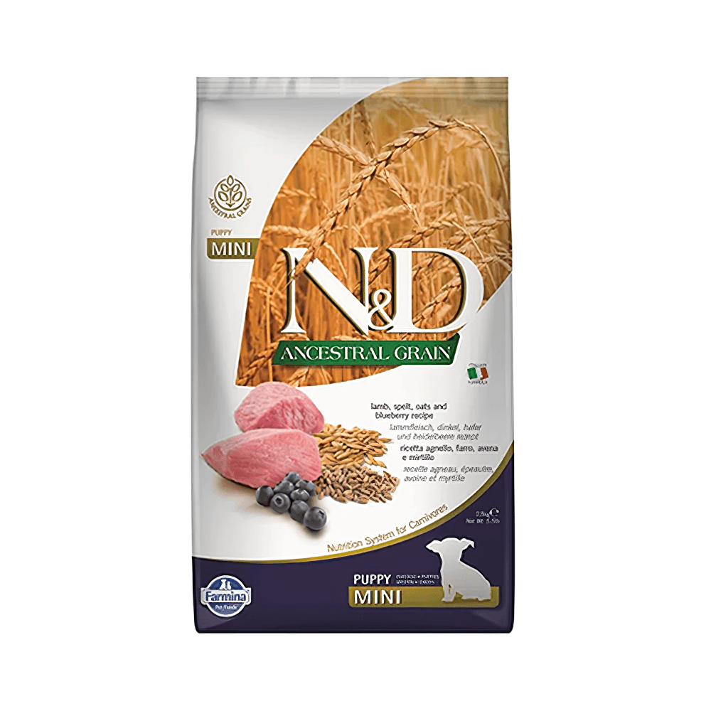 N&D Düşük Tahıllı, Kuzu Etli ve Yaban Mersinli Küçük Irk Yavru Köpek Maması (2,5 kg)