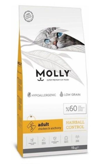 Molly Tavuklu Ve Hamsili Yetişkin Kedi Maması (15 Kg)
