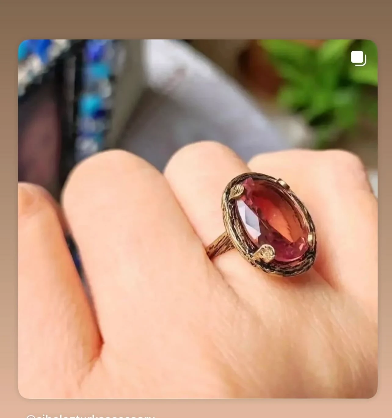 Zuldanit Taşlı Oval Yüzük